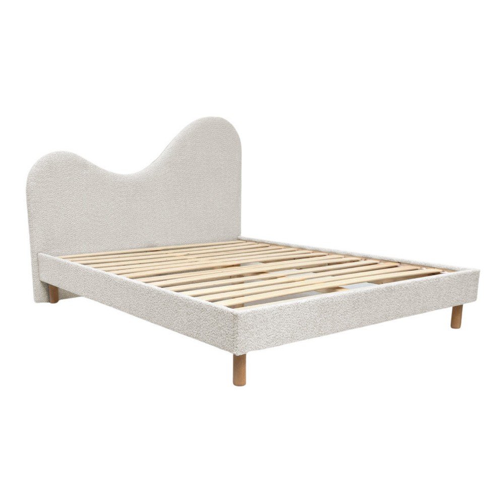 Bijeli podstavljeni tapecirani bračni krevet s podnicom 180x200 cm Celina – Bobochic Paris