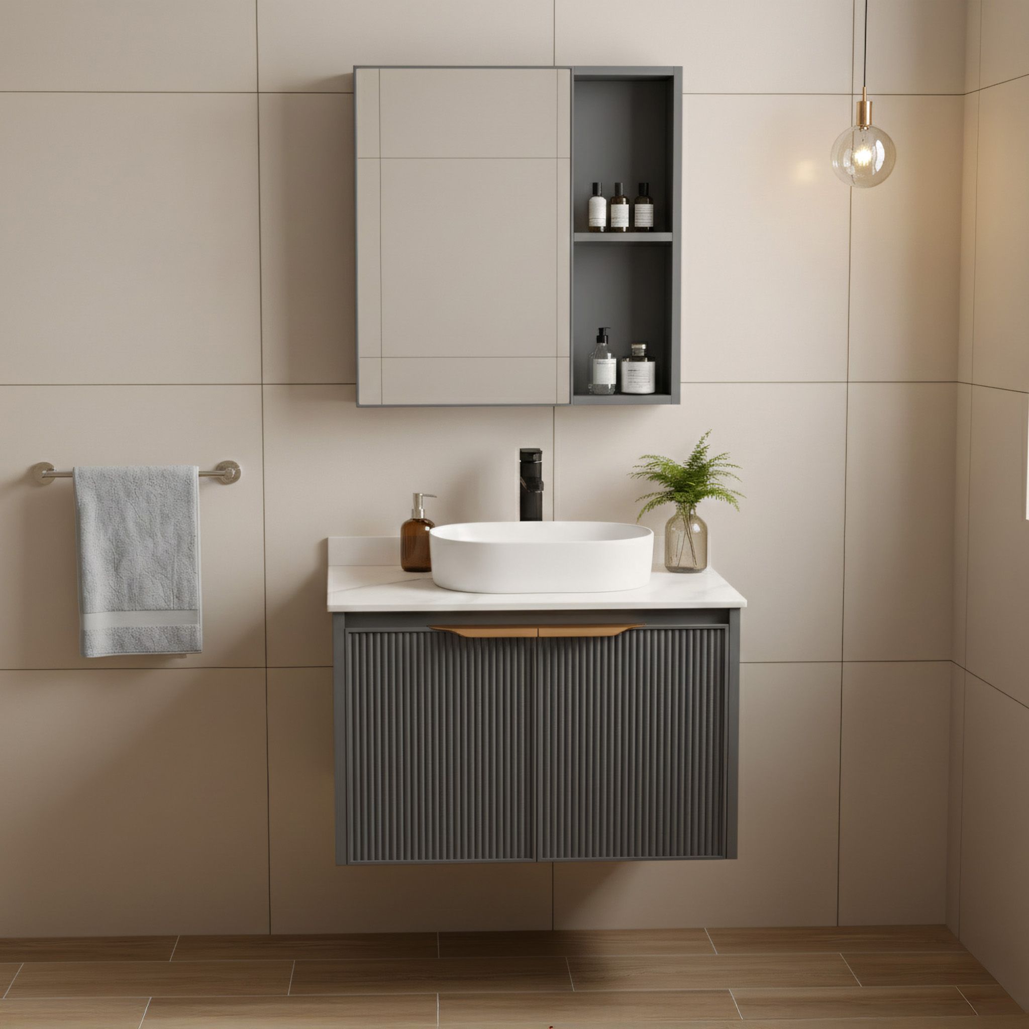 Komplet kupaonskog namještaja s pločom Marti 60cm Grey