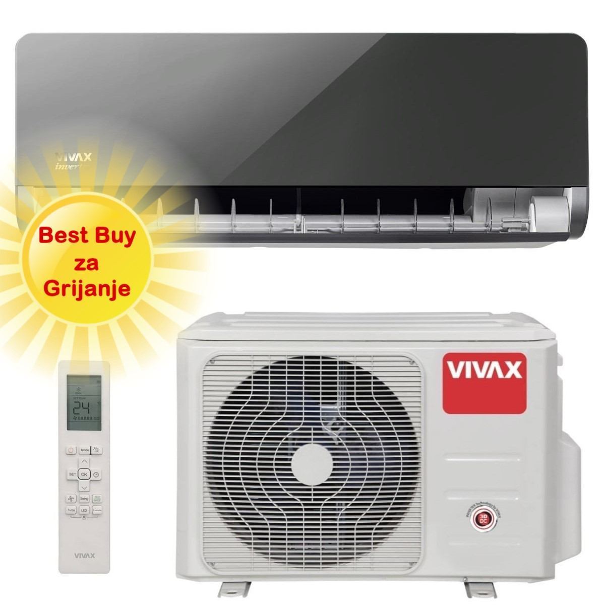 Vivax Klima Uređaj 3,52Kw Acp-12Ch35Aehi+ R32 Gray Mirror