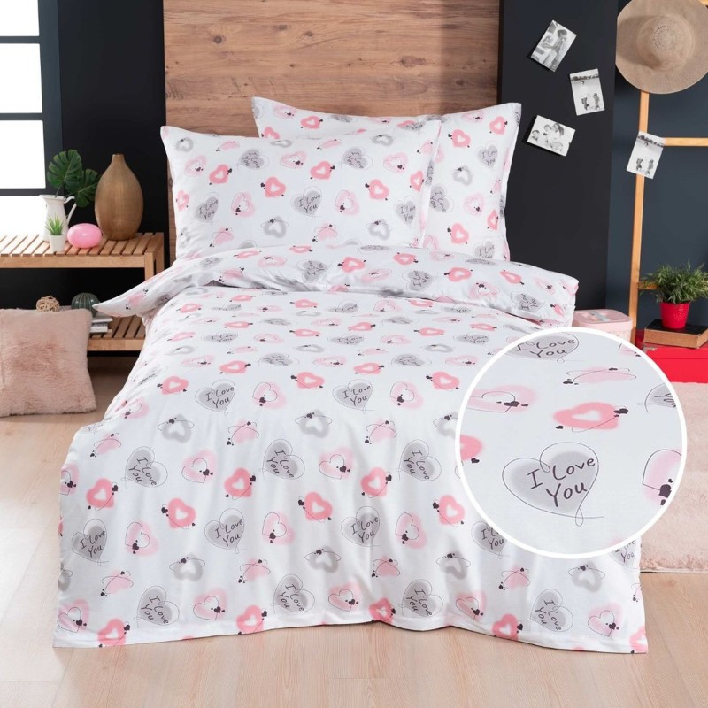 Pamučna posteljina Lovely EMI, Standardni krevet za jednu osobu uključuje 1x 140x200 + 1x 70x90