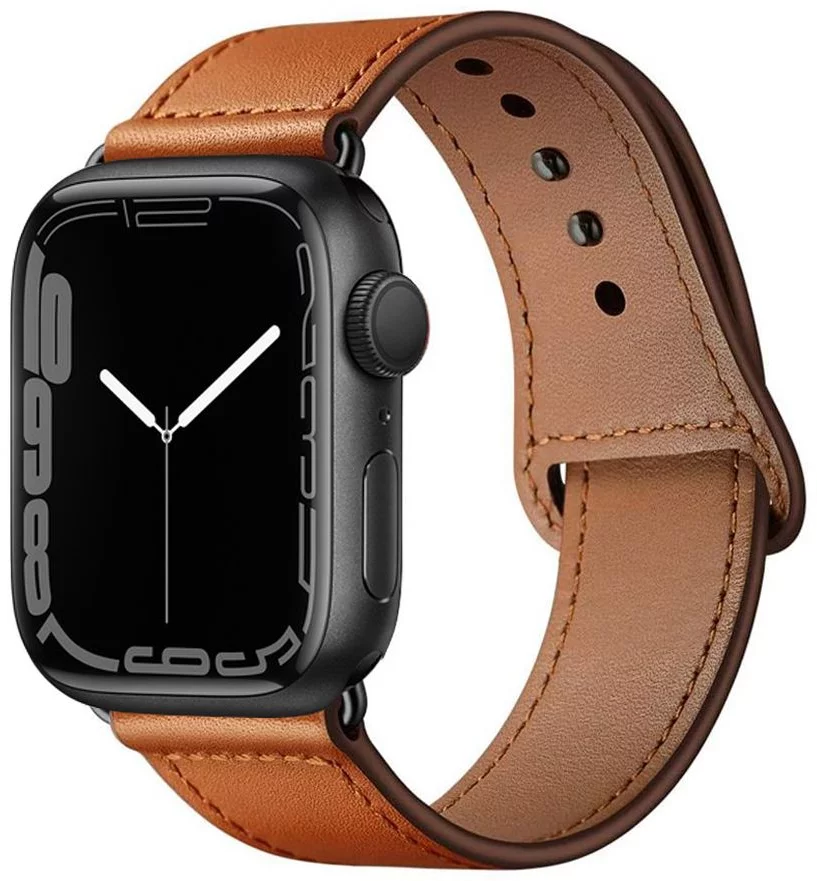 Remen TECH-PROTECT LEATHERFIT APPLE WATCH 1/2/3/4/5/6 (42/44MM) BROWN (0795787713716)