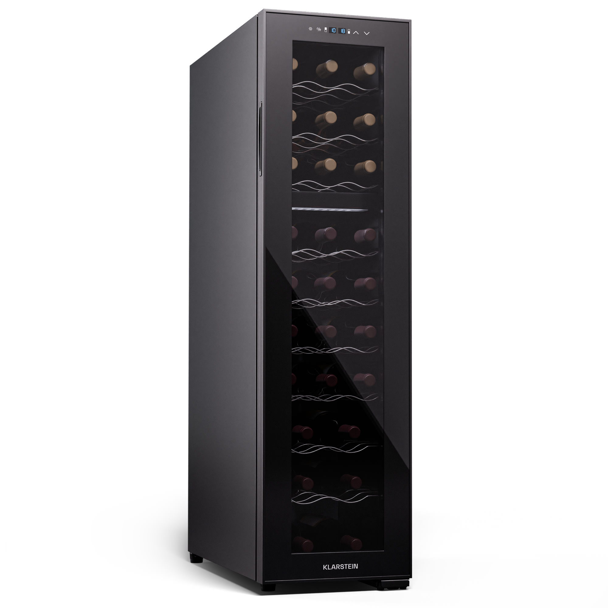 Klarstein Shiraz 27 Duo, hladnjak za vino, 2 zone, 83 l/27 boca, 5-18 / 5-18 °C, upravljanje na dodir