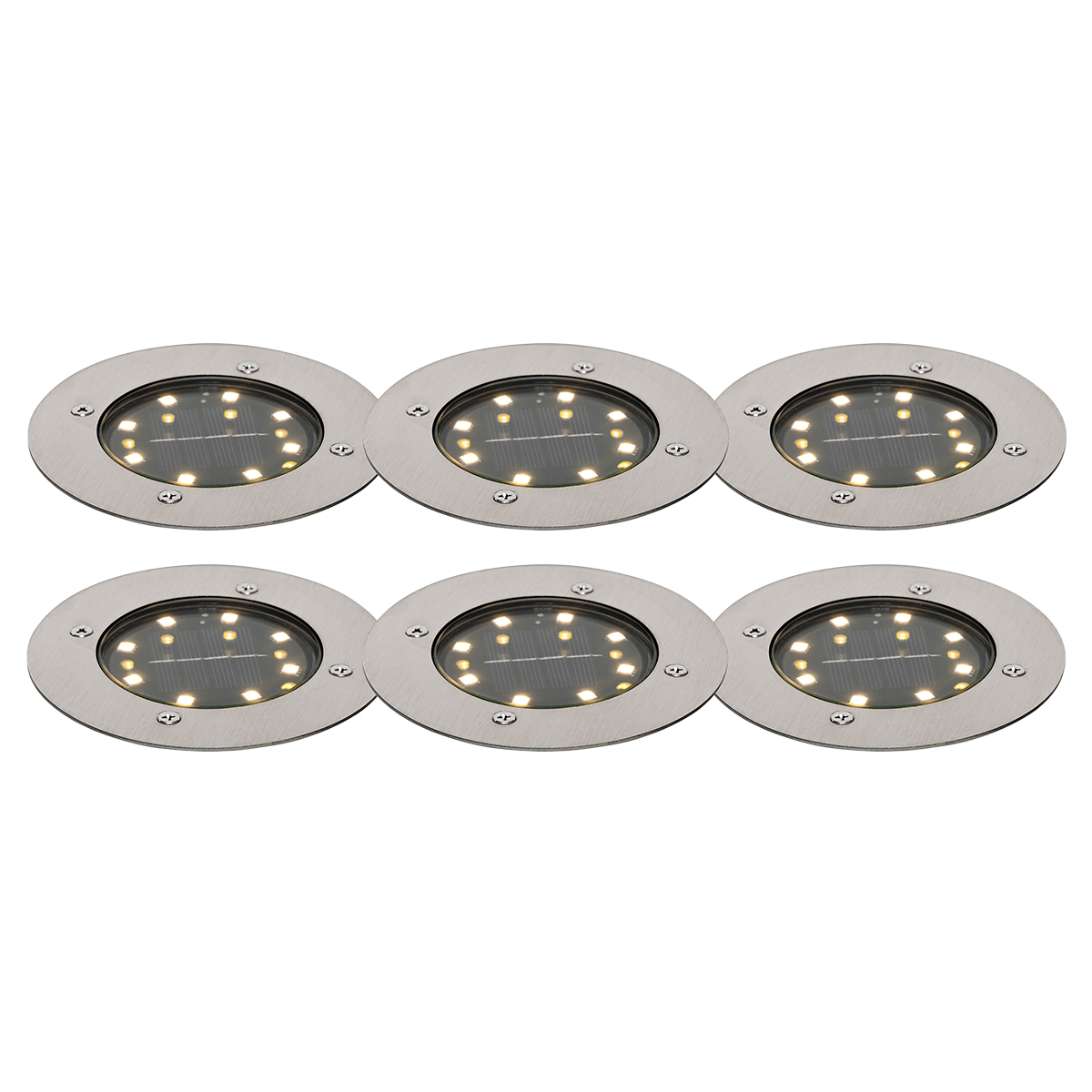 Set od 6 čeličnih zemaljskih reflektora uključujući LED IP65 solarni - Terry