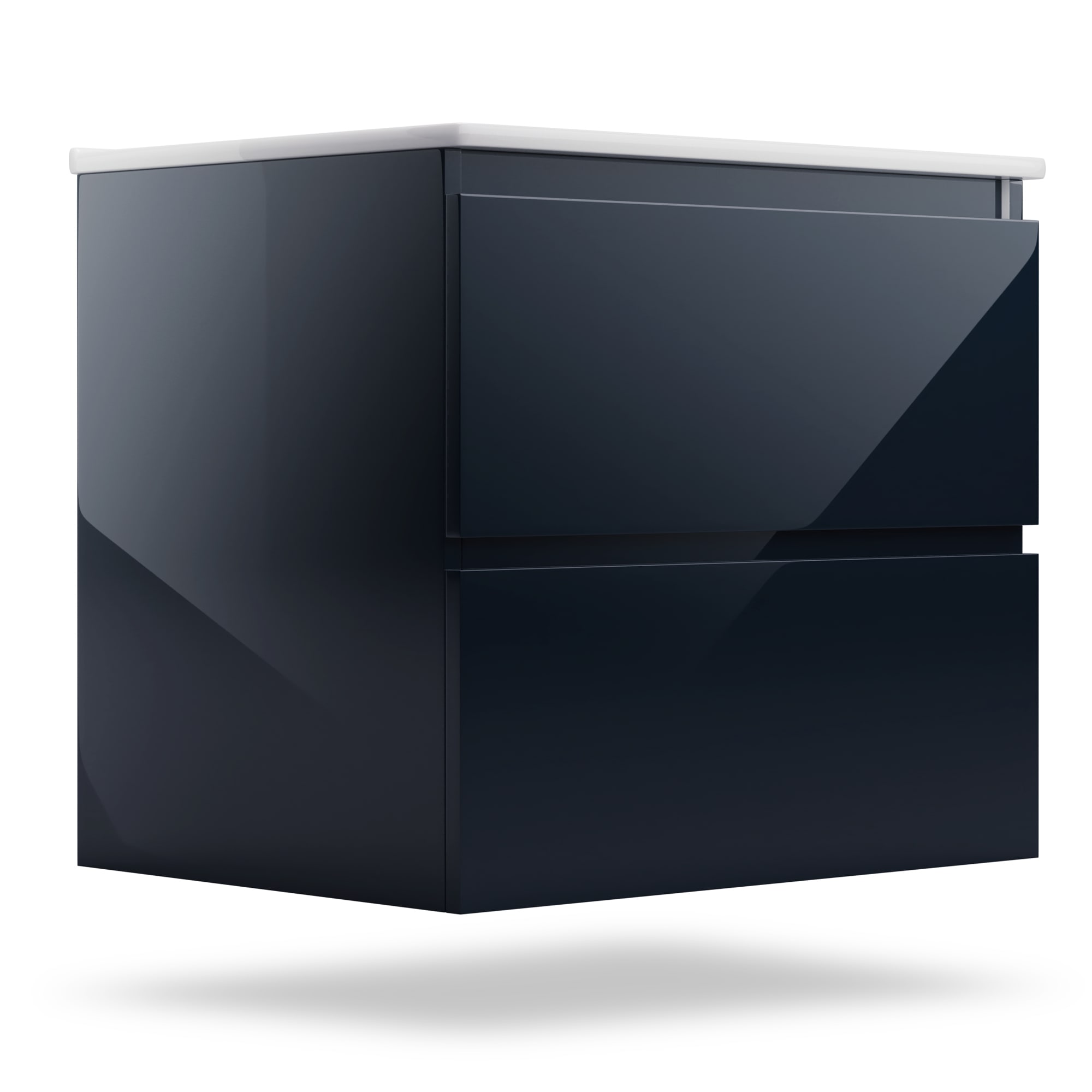 Blumfeldt Johnstone, umivaonik i kupaonski ormarić, 60 cm, keramički umivaonik, Soft-Close