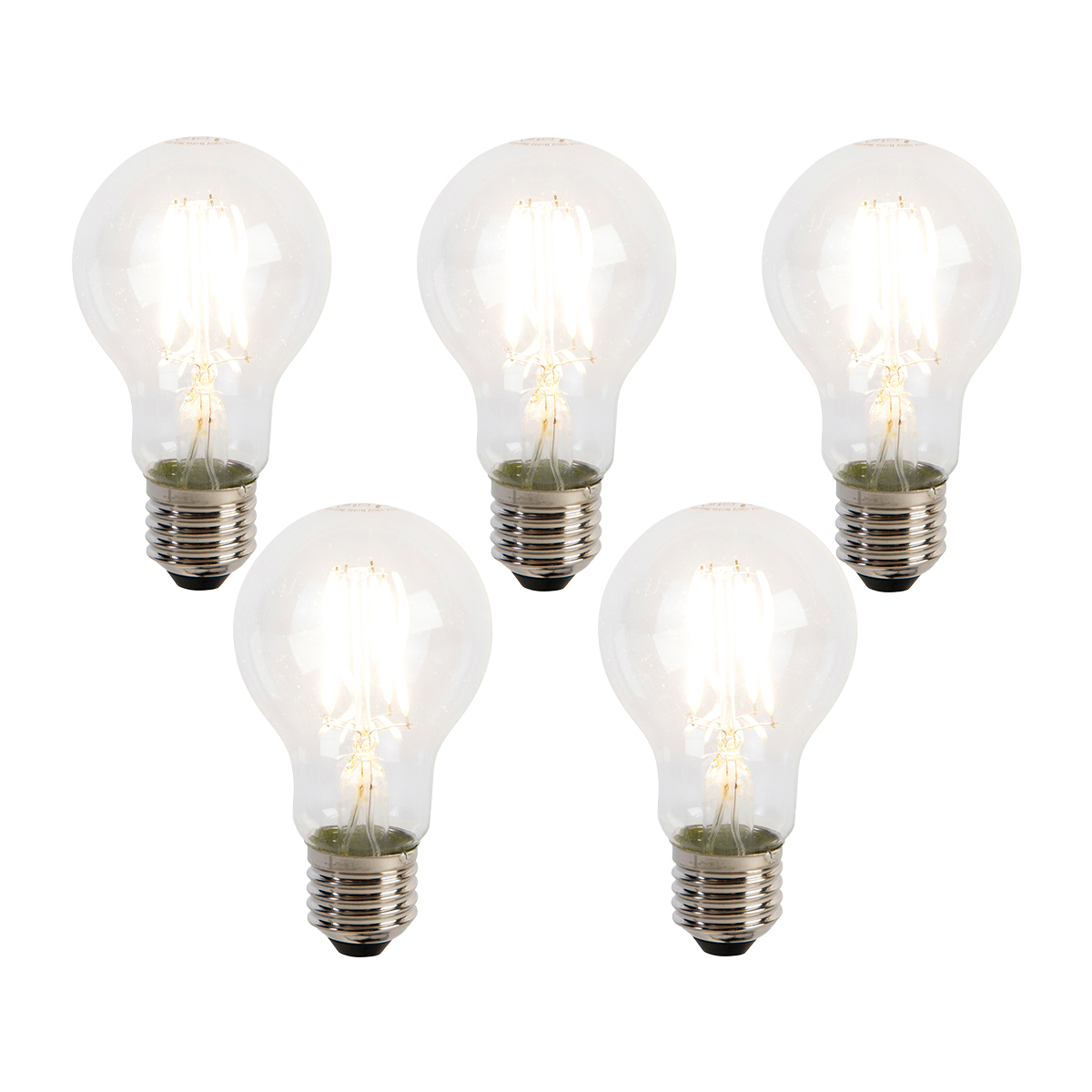 Set od 5 LED žarulja s filamentom E27 A60 senzor sumraka 4W 470lm 2700K