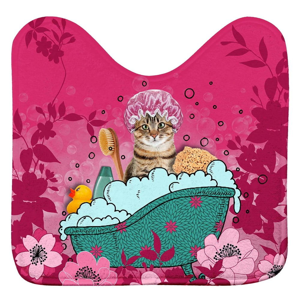 Ružičasta kupaonska prostirka za WC 45x45 cm Chatibulle – douceur d'intérieur