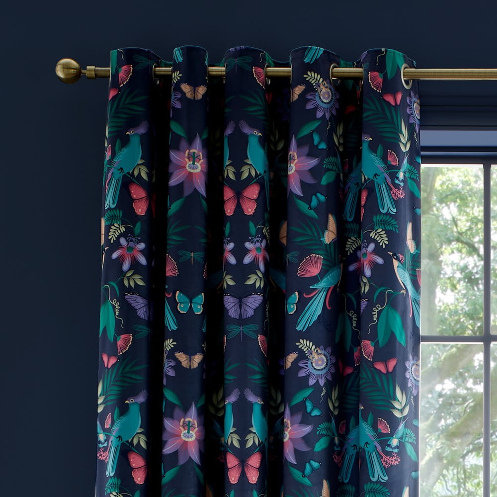 Plave zavjese u setu 2 kom 168x229 cm Mya Tropical Floral – Catherine Lansfield