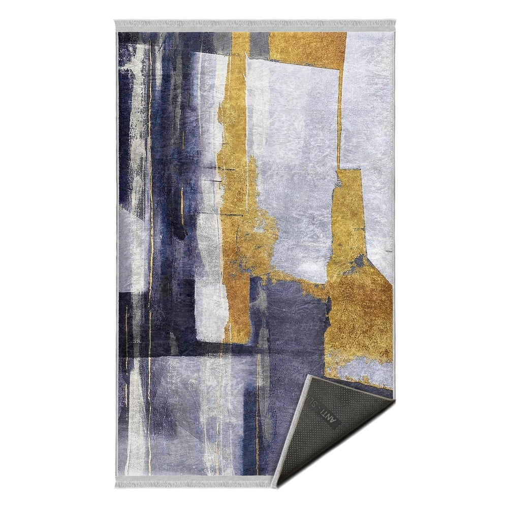 Žuti /tamno plavi periv tepih 80x150 cm Unique – Mila Home