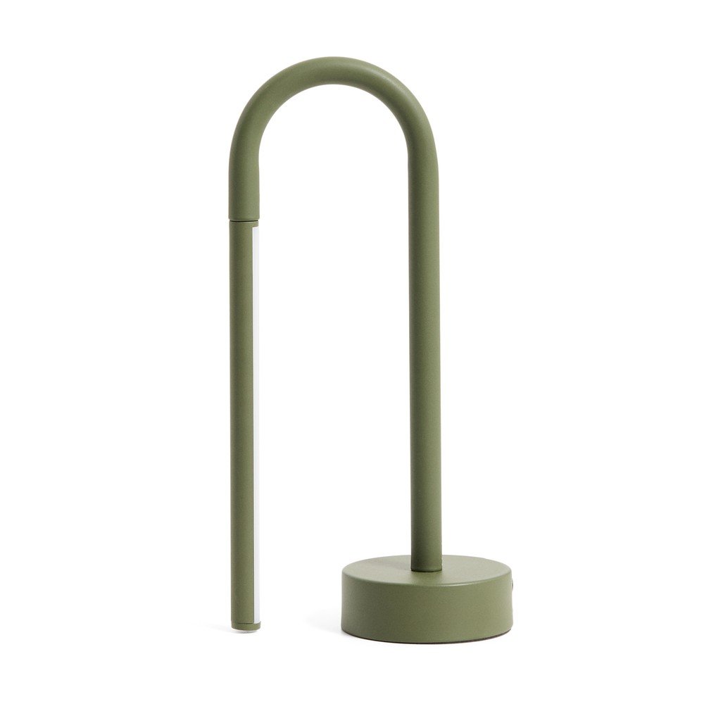 Zelena metalna LED stolna lampa (visina 30 cm) Bow – Kave Home
