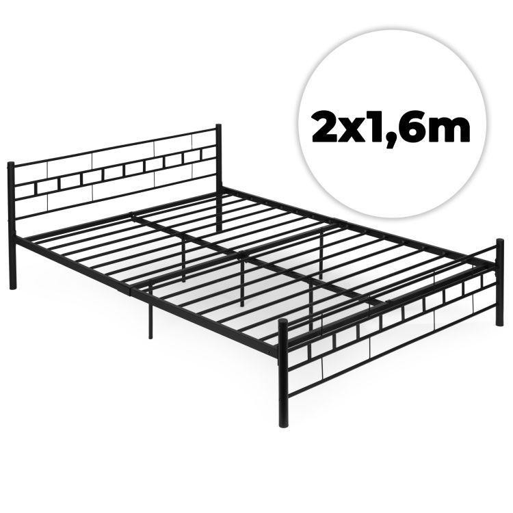 Metalni krevet s crnim okvirom - 160x200 cm