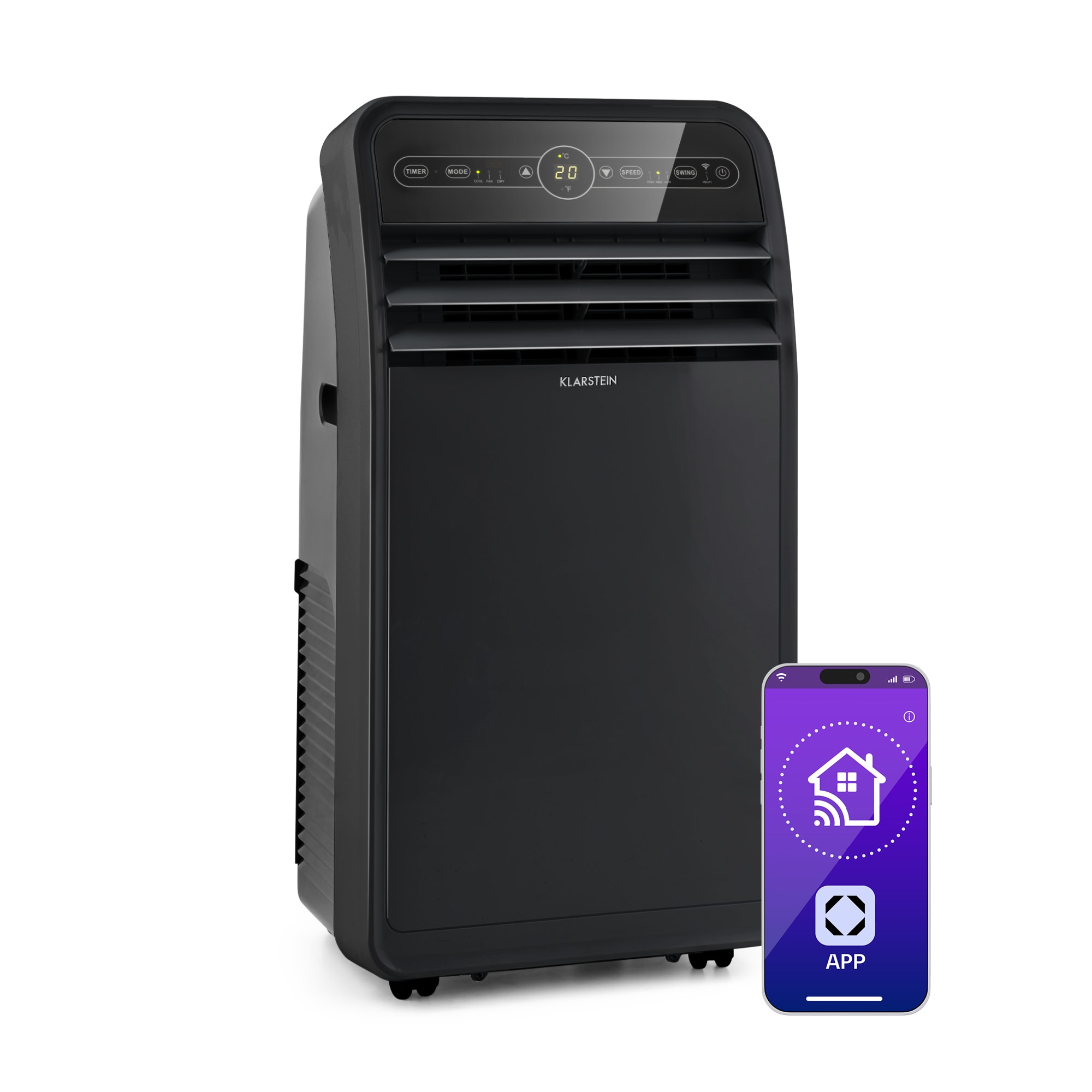 Klarstein Metrobreeze New York Smart 12k, prijenosna klima, 12000BTU / 3,5 kW, energetski razred A, daljinski upravljač