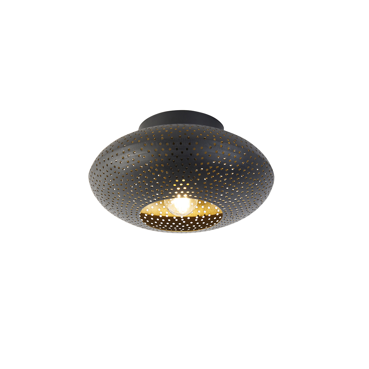 Pametna stropna svjetiljka crna sa zlatom 25 cm uključujući Wifi P45 - Radiance