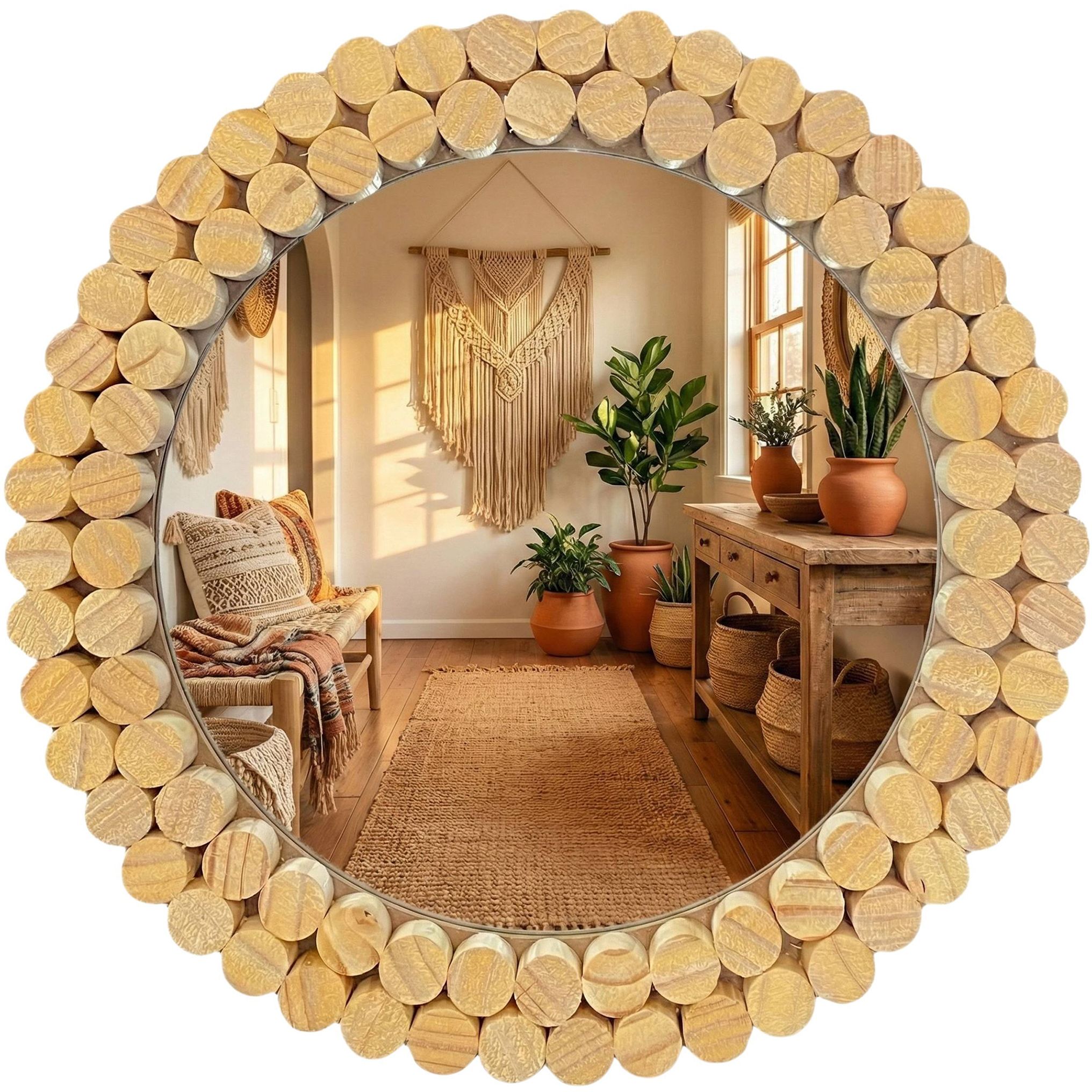 ZIDNO OGLEDALO BOHO 36CM KLNA-MR01