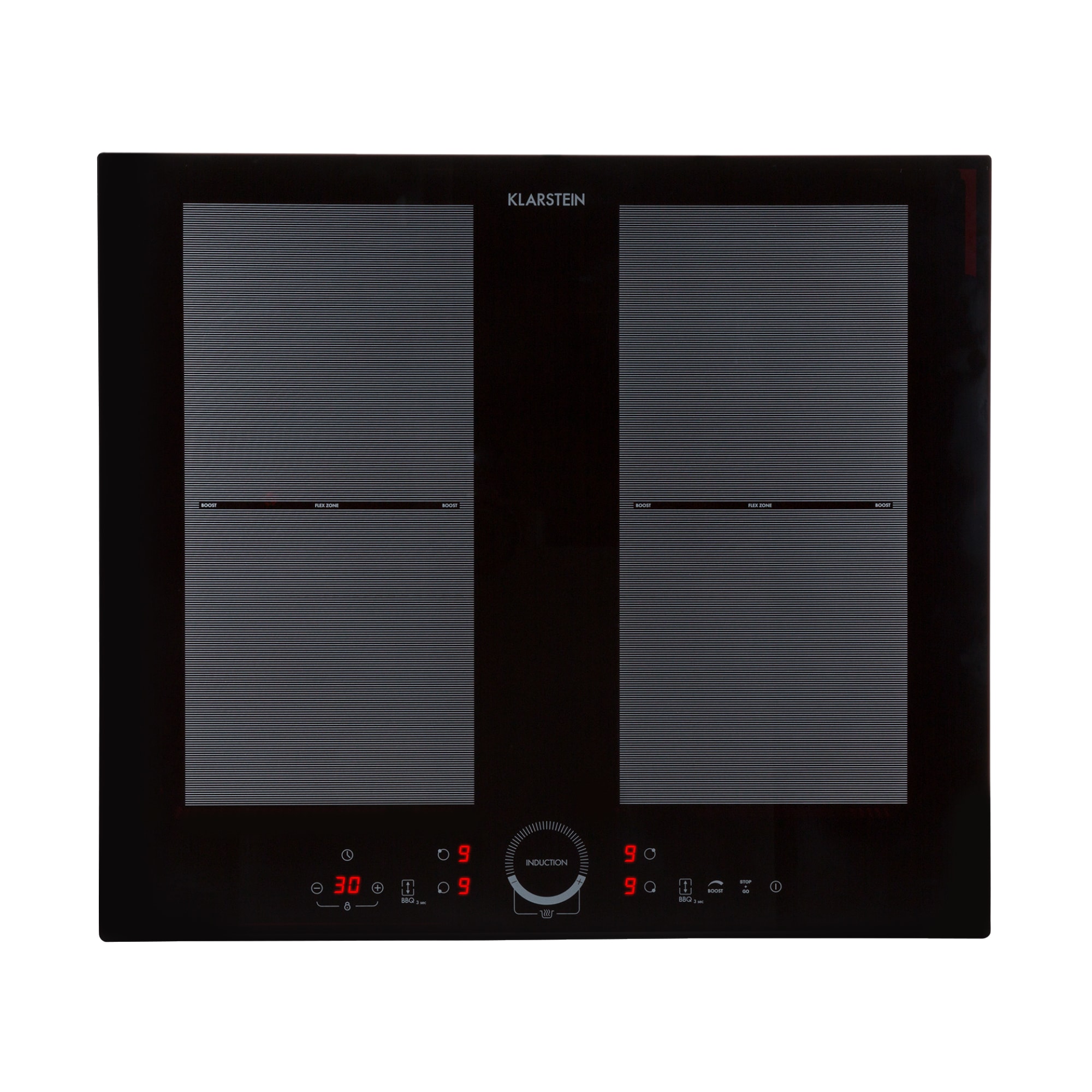 Klarstein Delicatessa 60, indukcijska ploča za kuhanje, 4 zone, 7000 W, staklokeramička, crna