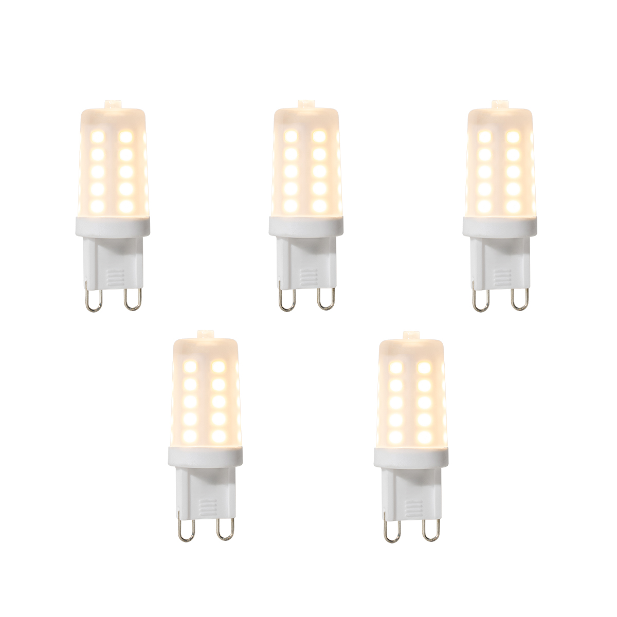 Set od 5 G9 prigušivih LED žarulja 3W 280 lm 2700K