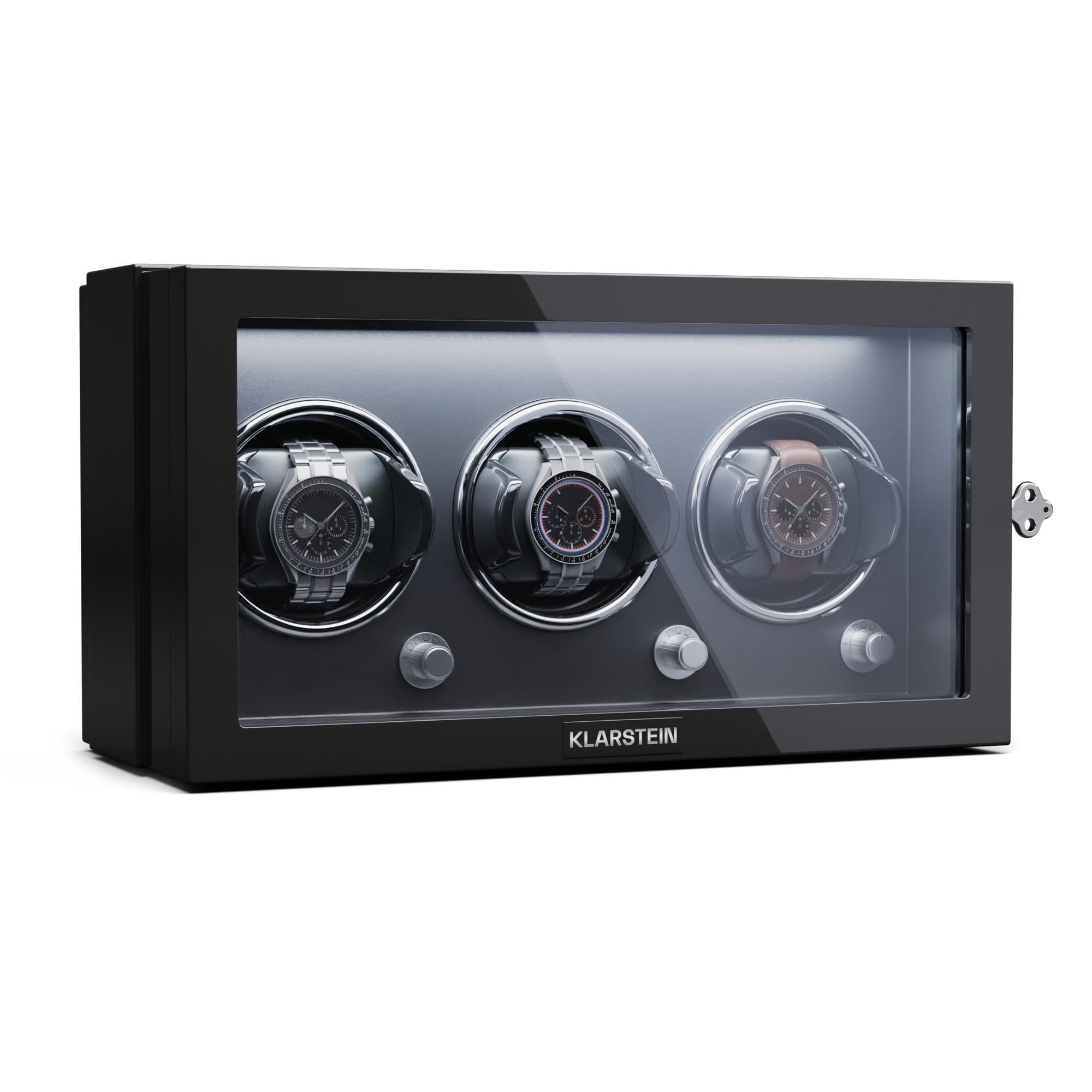 Klarstein Sarthe 3, namotač za sat, za 3 sata, 4 načina rotacije, LED osvjetljenje, brava