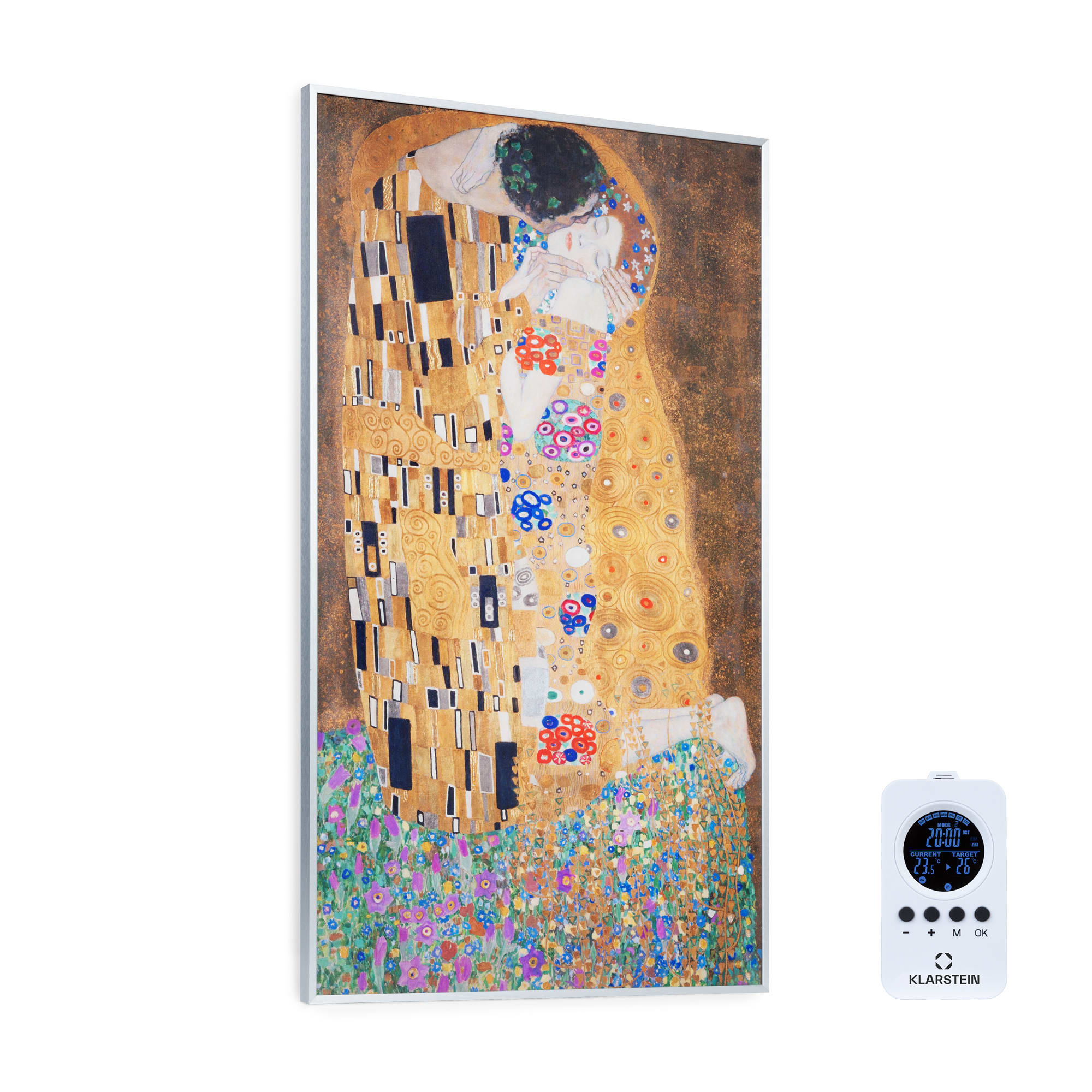 Klarstein Wonderwall Air Art Kuss, infracrveni grijač, 101 x 60 cm, 600W, zidna instalacija, daljinski upravljač