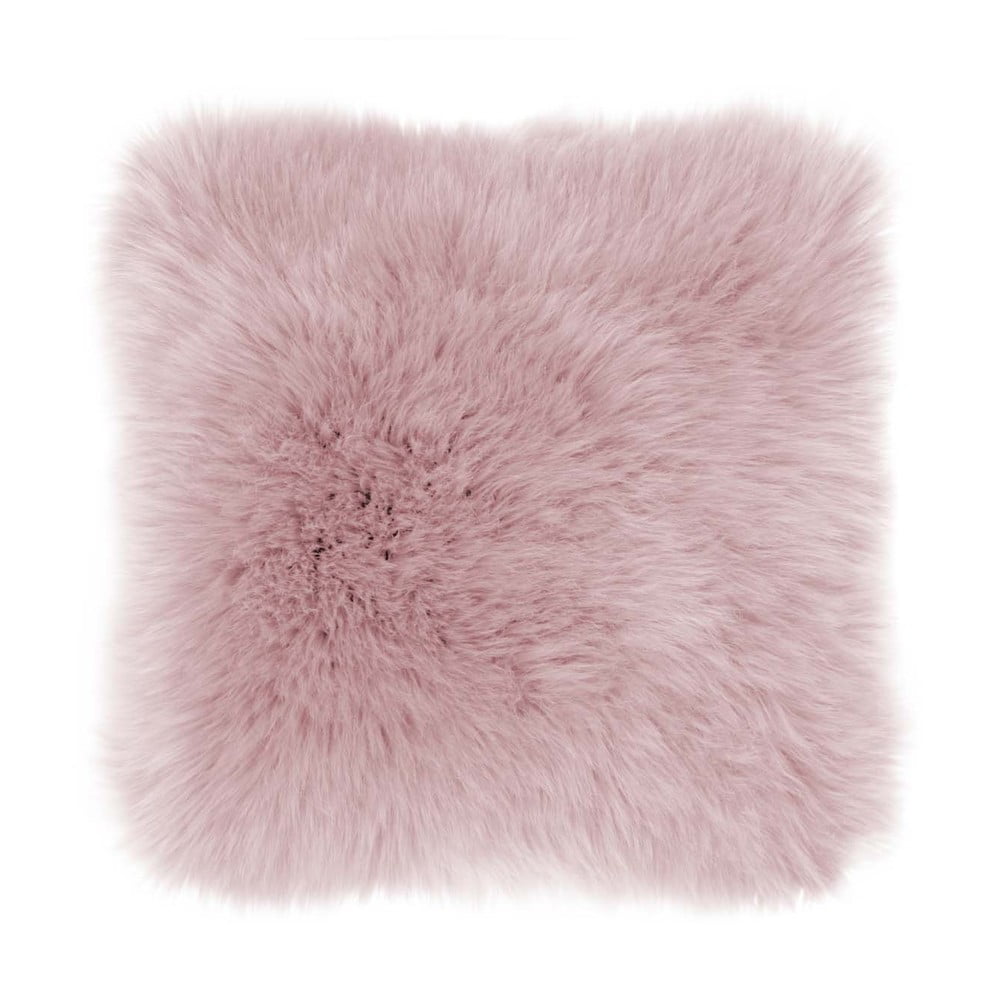 Ružičasti jastuk Tiseco Home Studio Sheepskin, 45 x 45 cm
