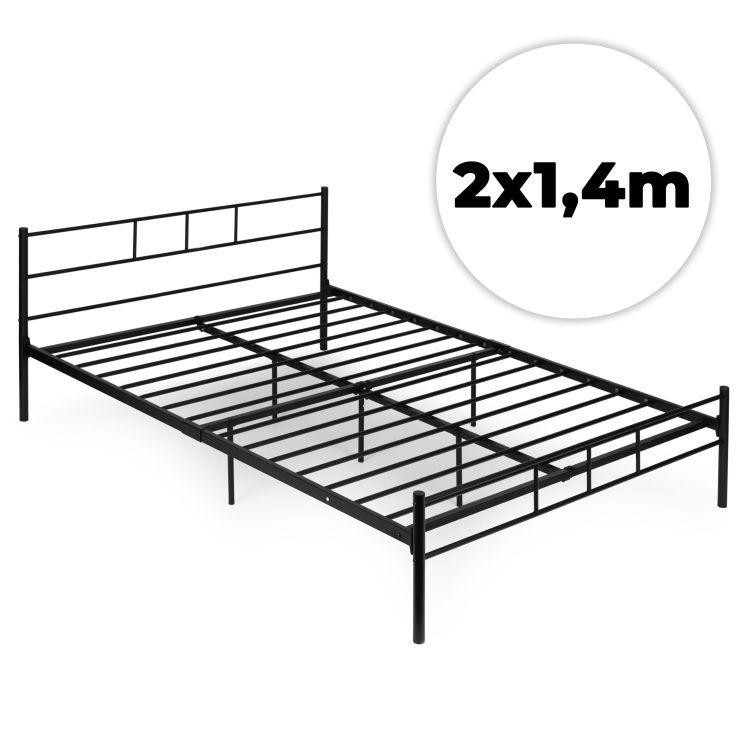 Metalni krevet s crnim okvirom - 140x200 cm