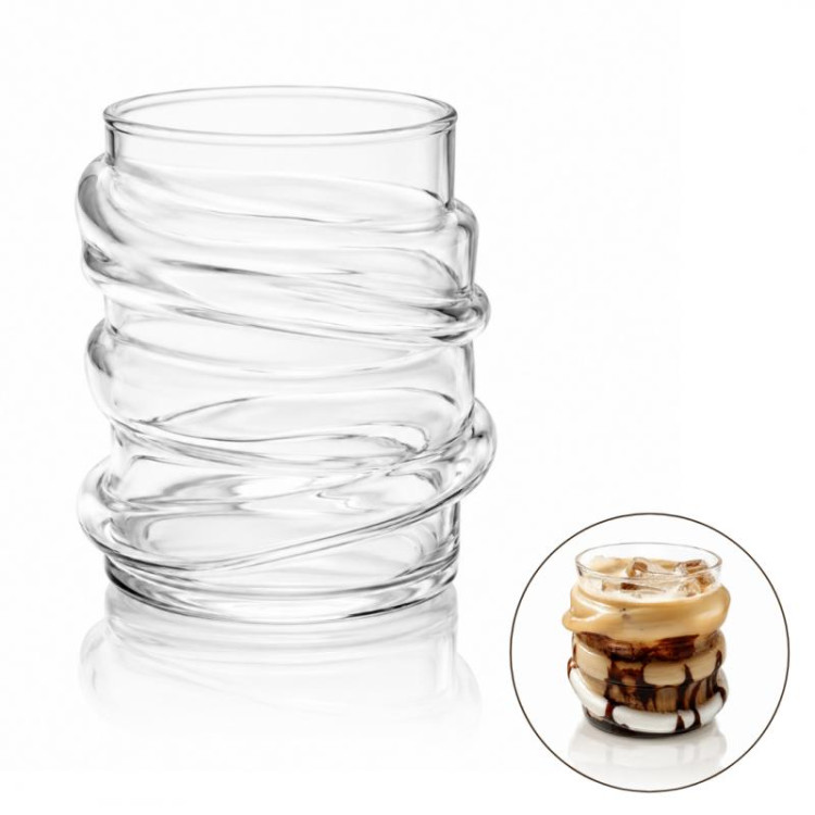 Valovita staklena šalica - 450 ml
