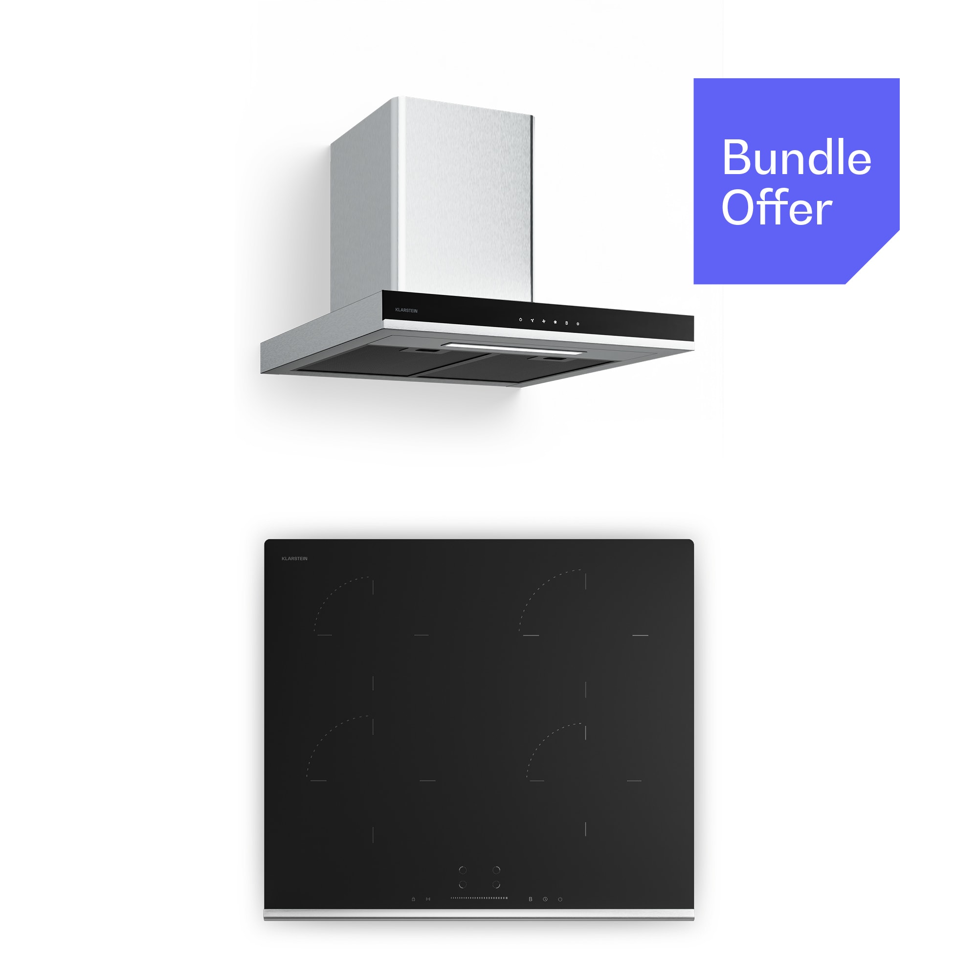 Klarstein Verosteel indukcijska ploča za kuhanje + Verosteel napa | 60 cm