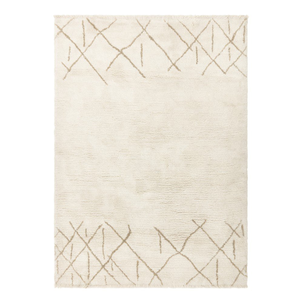 Krem periv/ručno rađen vunen tepih 120x170 cm Azera Crosshatch – Asiatic Carpets