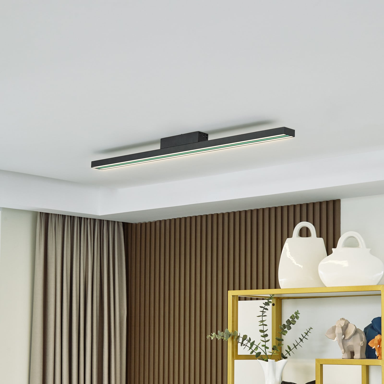 Lucande Smart LED stropna svjetiljka Leicy crna 5,8 cm RGB CCT