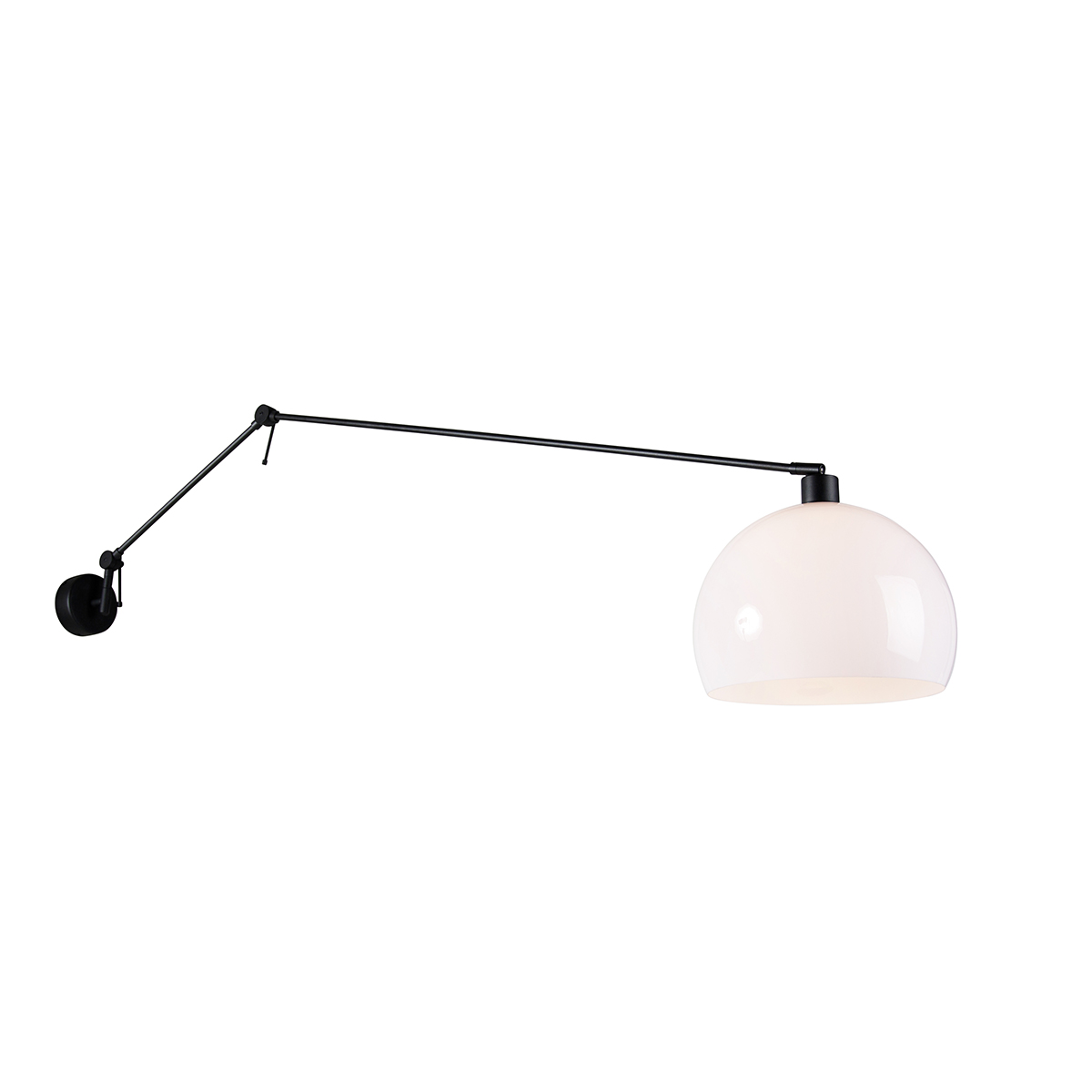 Zidna svjetiljka crna s nijansom bijele boje 30 cm podesive - Blitz