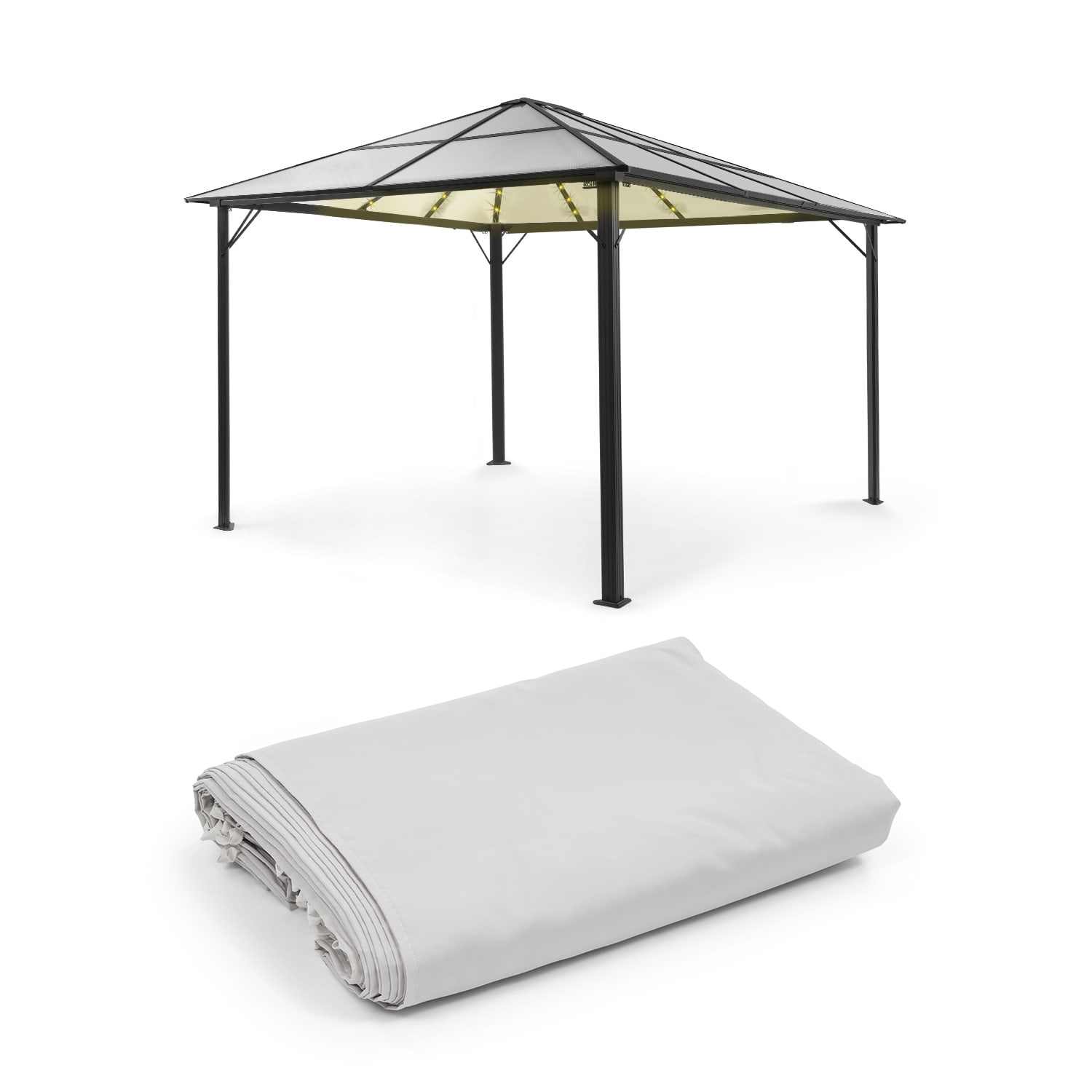 Blumfeldt Pantheon Solid Sky Ambient Solar, paviljon, 3 × 4 m, solarna rasvjeta