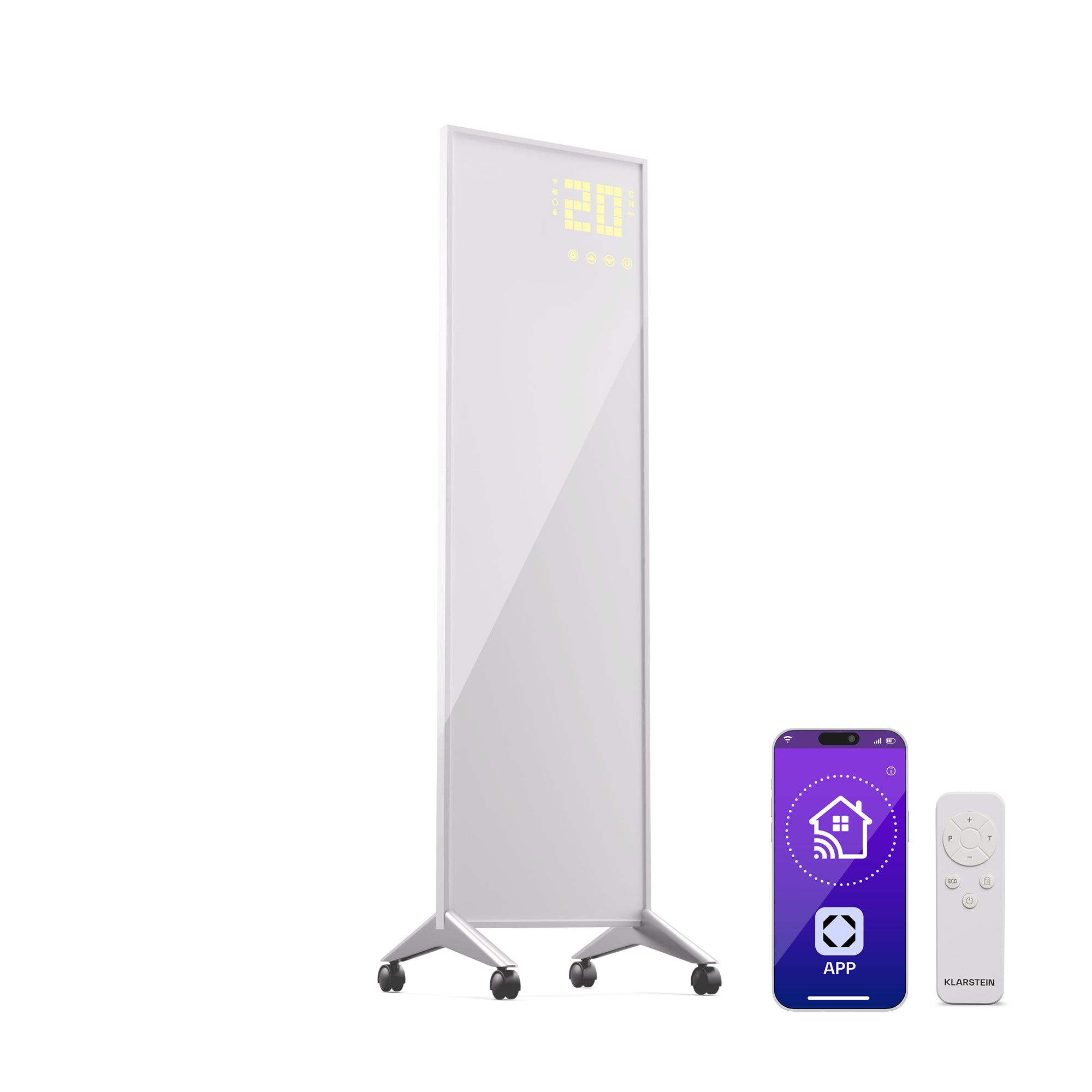 Klarstein Wonderwall Smart Bornholm, infracrvena grijalica, 30 x 100 cm, 320 W, aplikacija