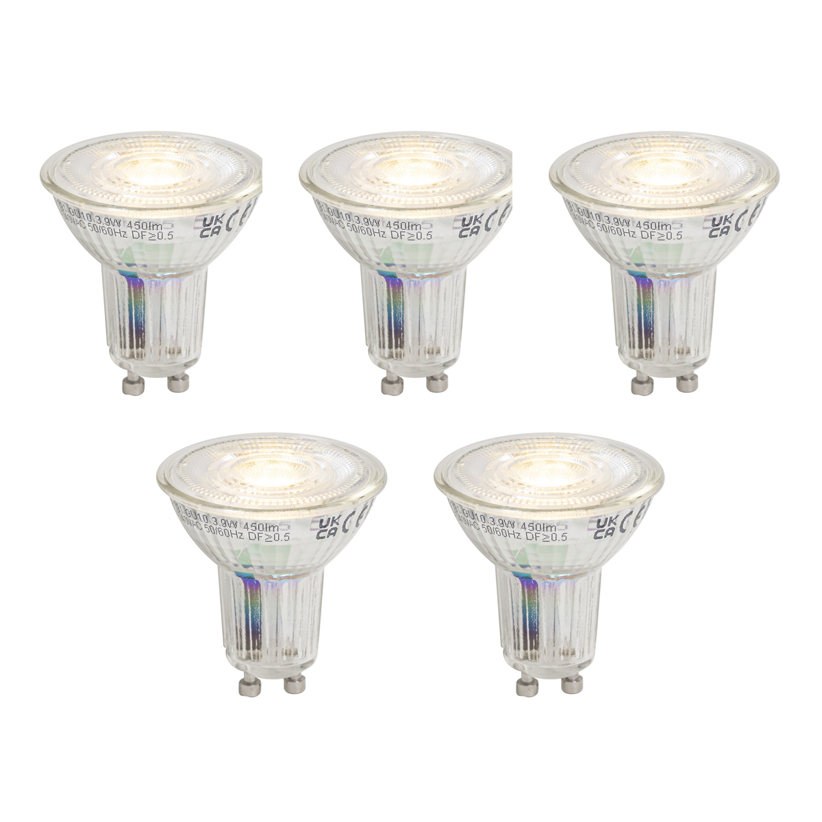 Set od 5 GU10 50 Zatamnjive LED žarulje 3,9W 450 lm 3000K Longlife