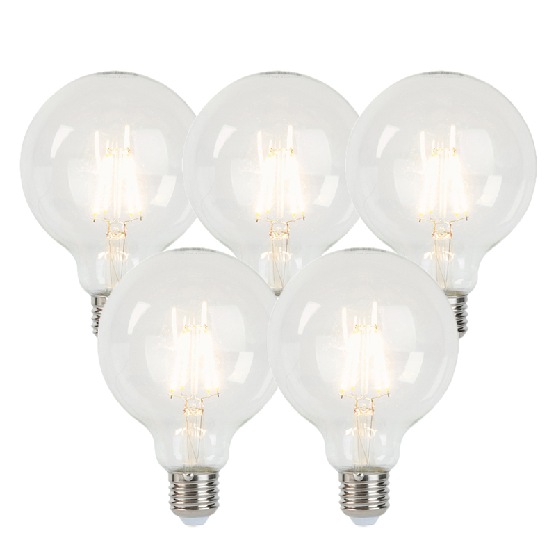 Set od 5 E27 prigušivih LED žarulja G95 5W 470lm 2700K