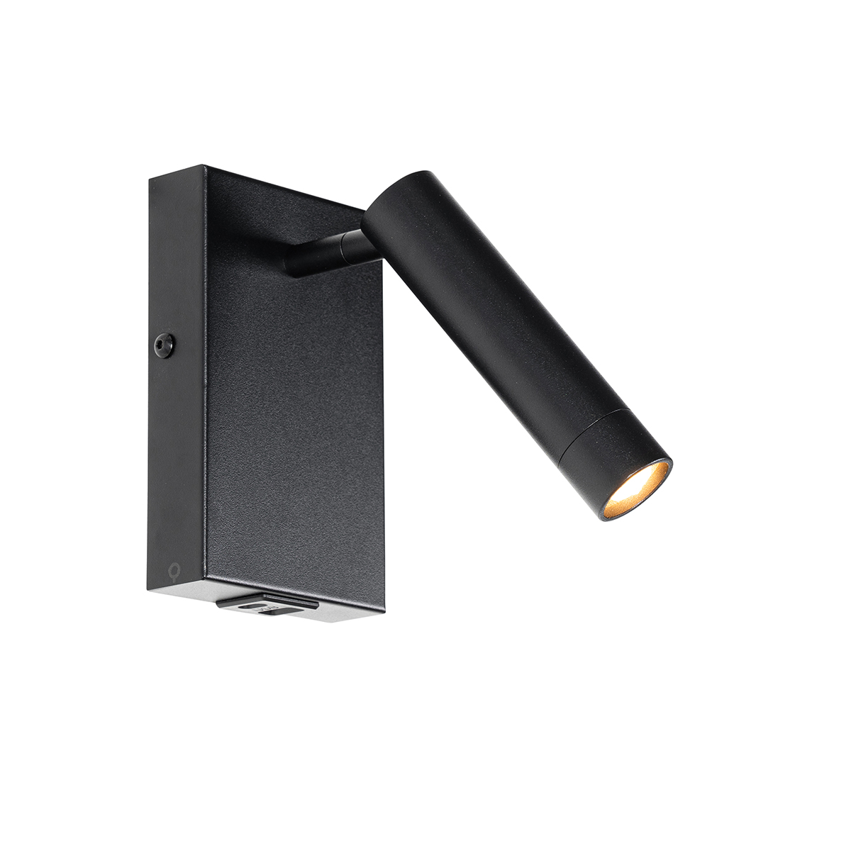 Moderna zidna svjetiljka crna s podesivim USB-om - Croft