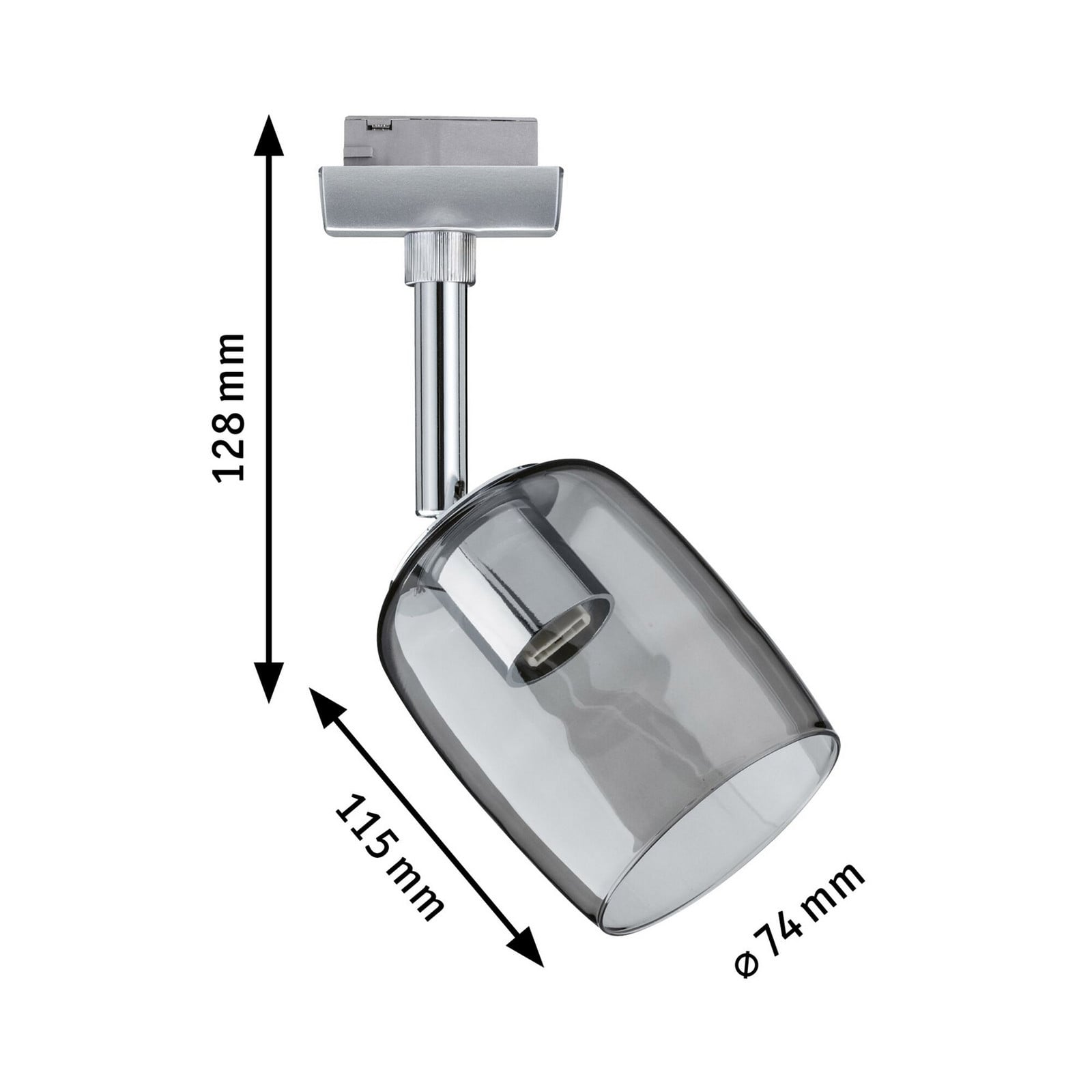 Paulmann URail Blossom Spot, krom/dimno siva