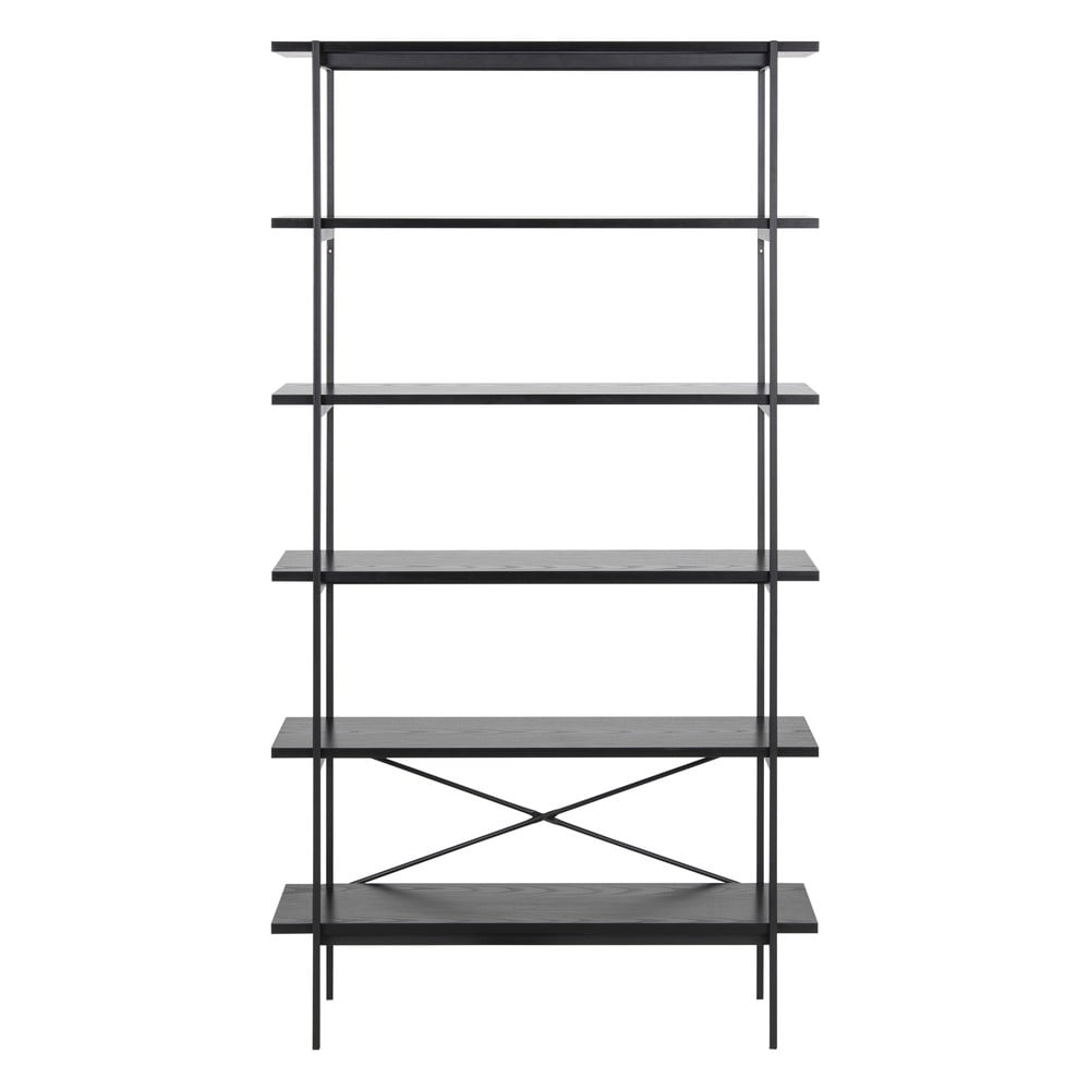 Crni regal u dekoru jasena 94x172 cm Angus – Actona