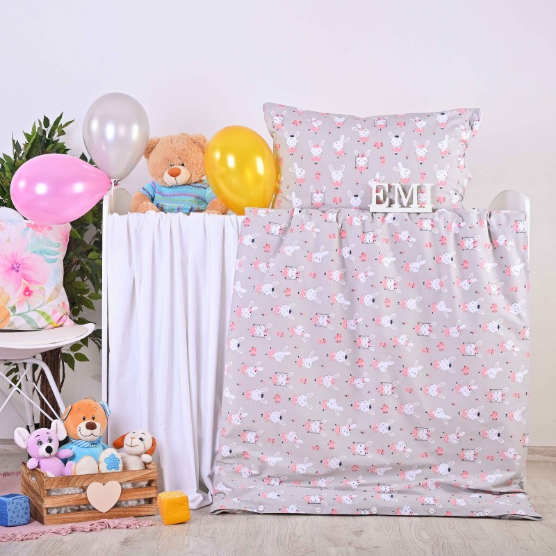 Dječja pamučna posteljina Rabbits EMI, Standardni krevet za jednu osobu uključuje 1x 140x200 + 1x 70x90