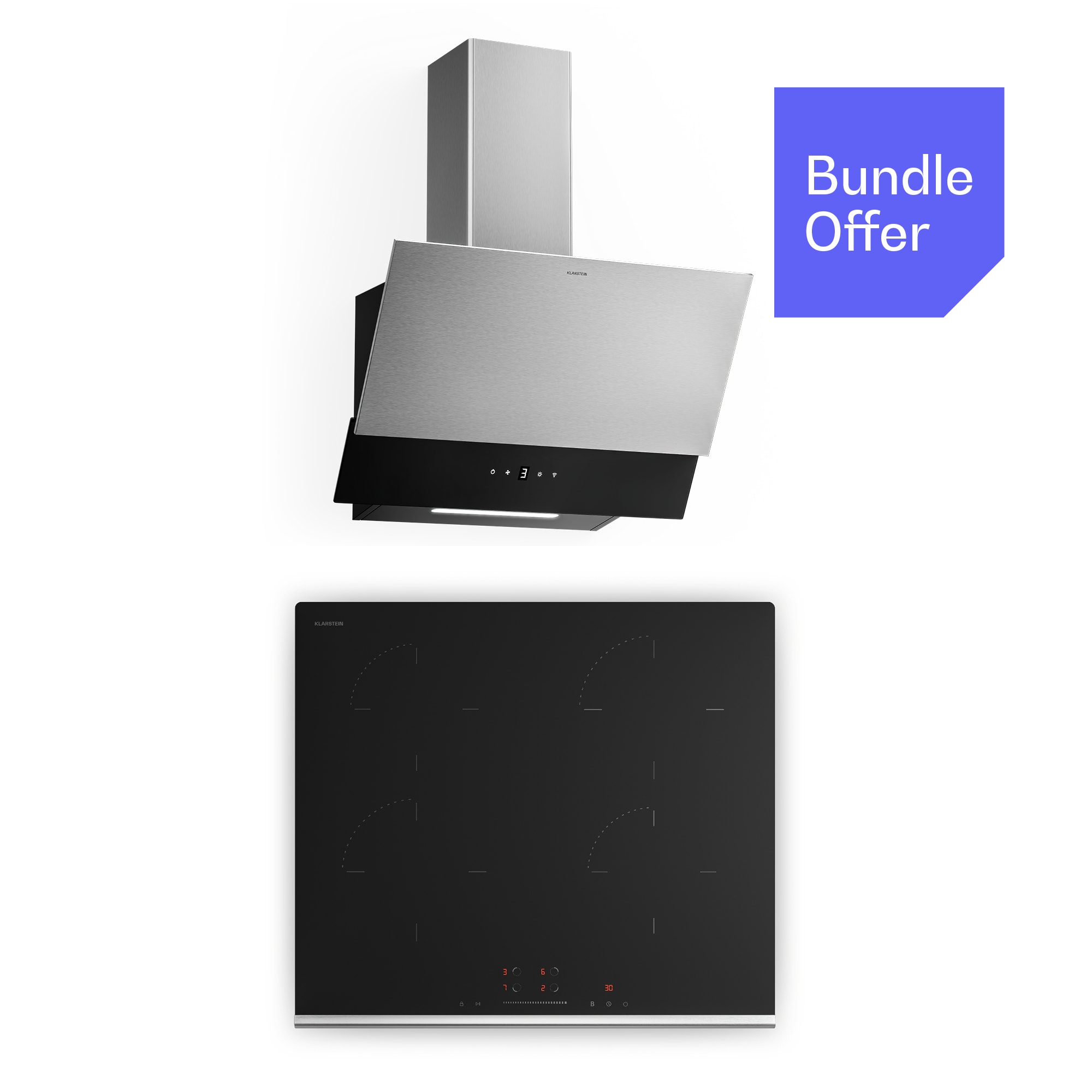 Klarstein Verosteel indukcijska ploča za kuhanje + Verosteel napa bez nape | 60 cm