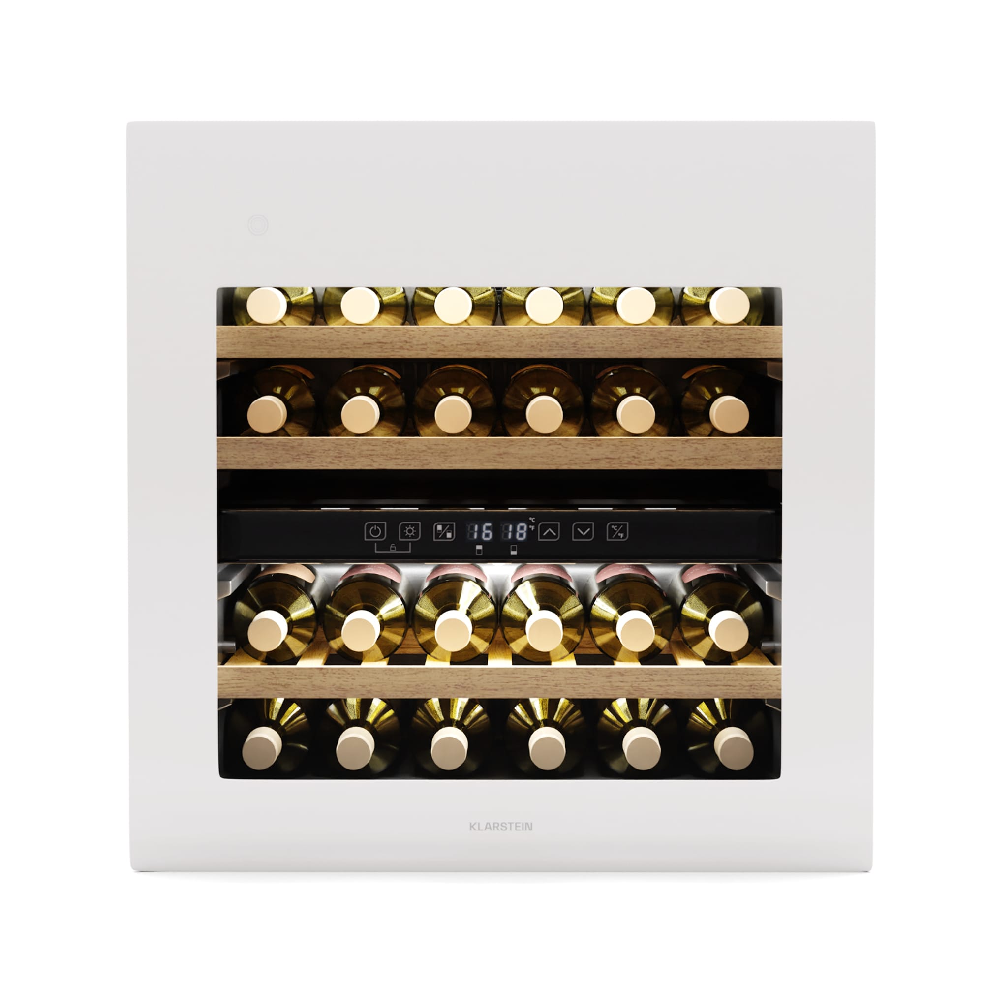 Klarstein Rhone 36 Duo hladnjak za vino, 36 boca, LED kontrola, push-to-open, tihi rad