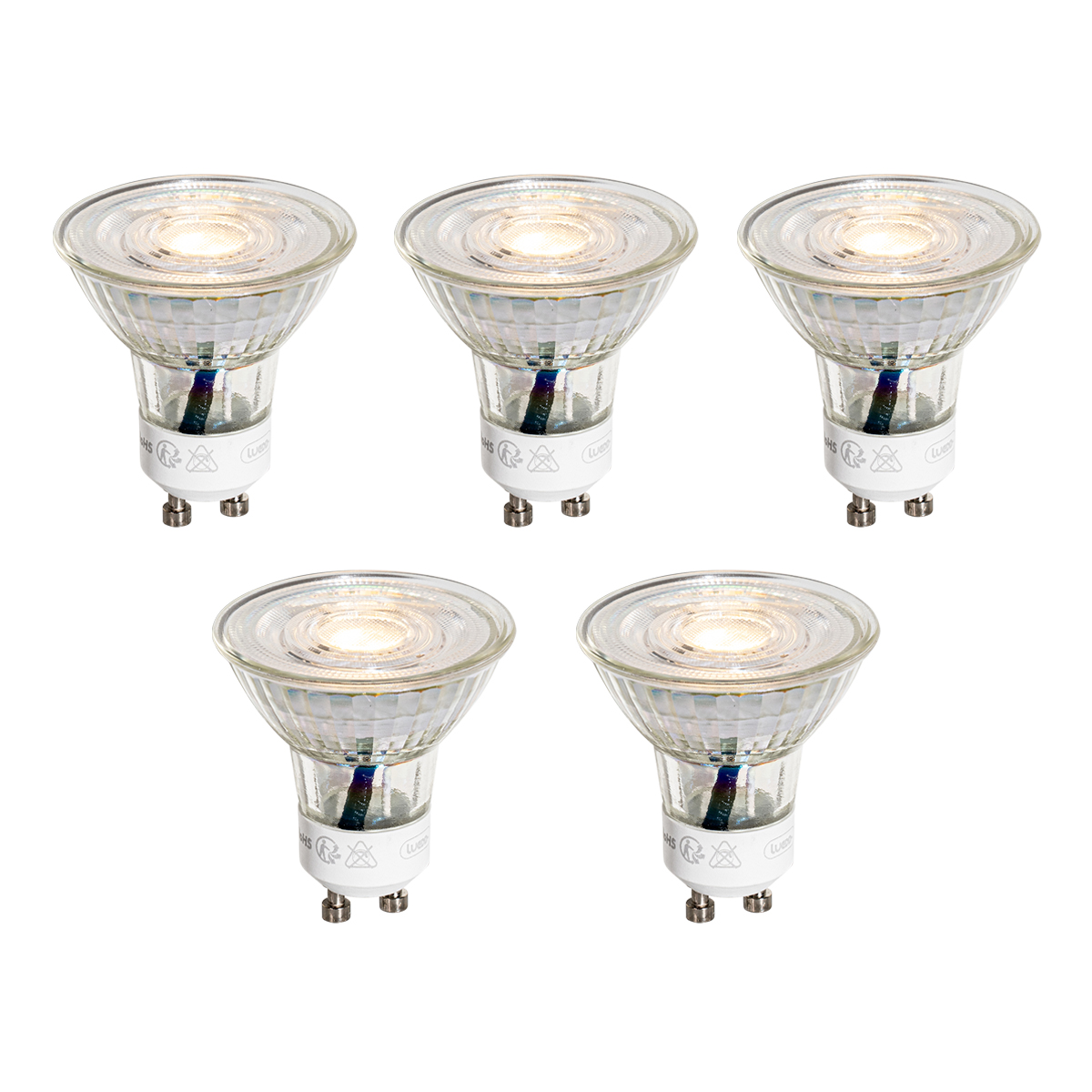 Set od 5 GU10 50mm LED žarulja prozirne 3W 230 lm 2700K