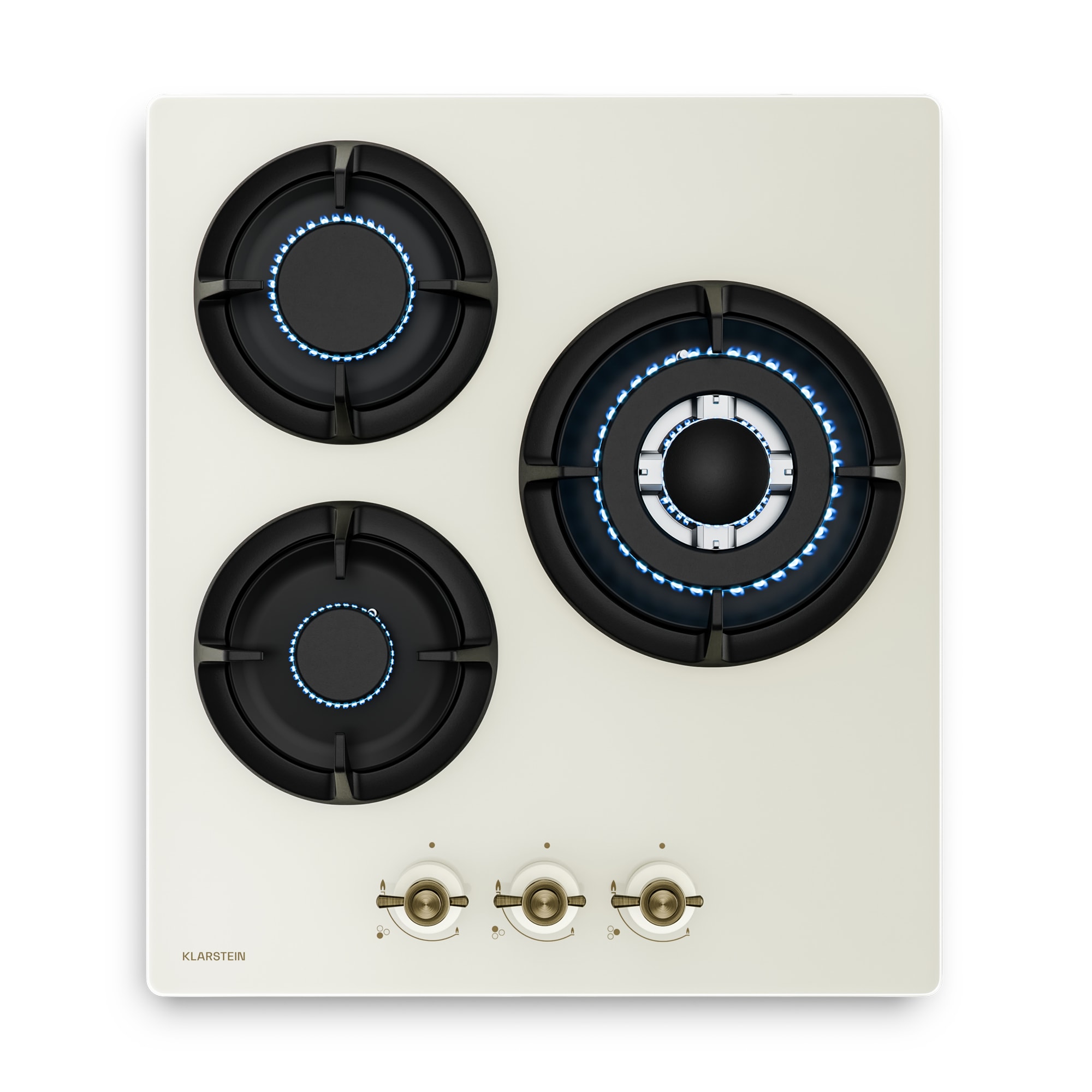 Klarstein Victoria plinska kuhinjska ploča | 3 aluminijska plamenika | kompatibilna s prirodnim plinom i LPG-om | 6050 W | 45 cm