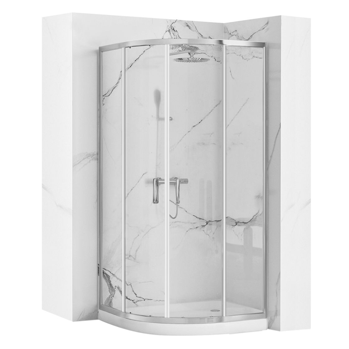 Tuš kabina REA Look Chrome 90x90 + Tuš kada Look White
