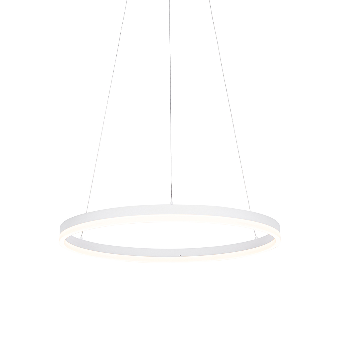 Dizajnerska viseća svjetiljka bijela 60 cm s ugrađenom LED s 3 stupnja prigušivanja - Anello