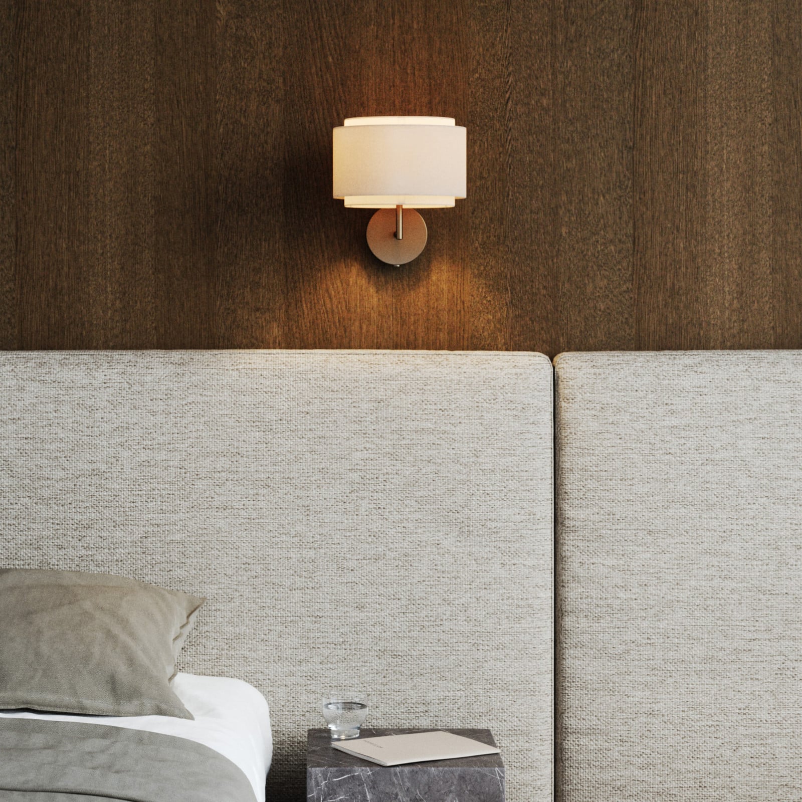 Takai zidna svjetiljka s dvoslojnim tekstilnim sjenilom