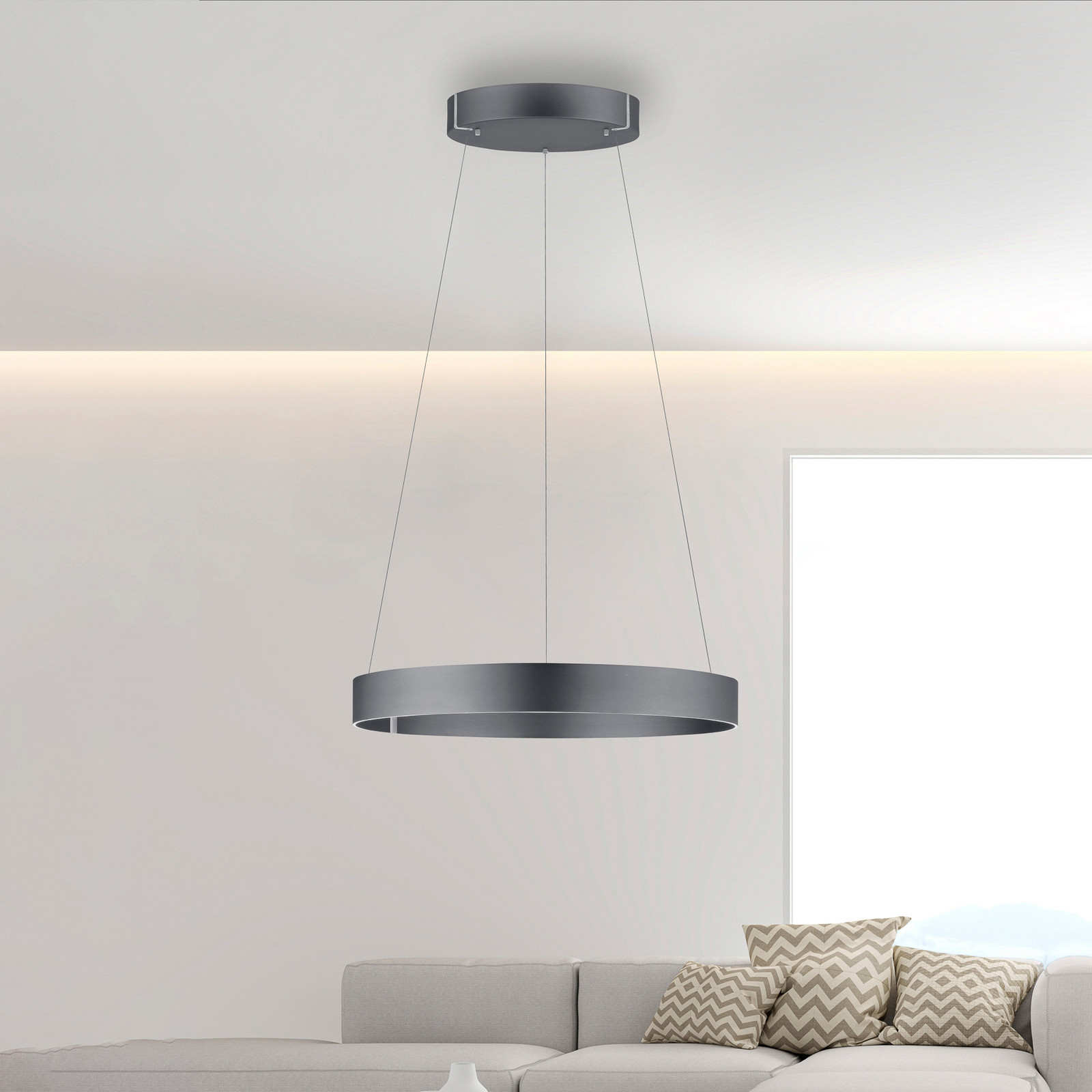 PURE E-Clipse LED viseća svjetiljka, CCT, siva