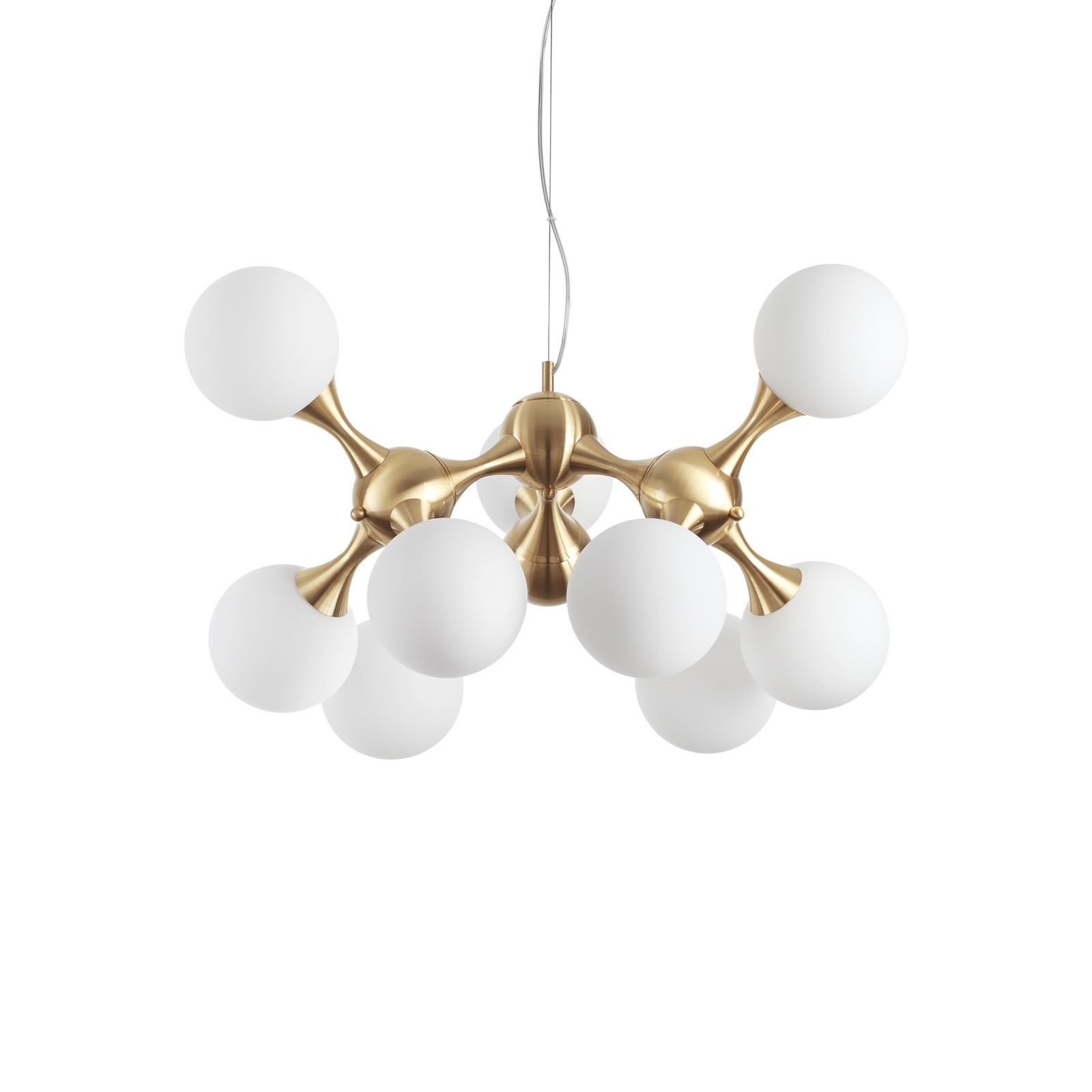 Visilica Ideal Lux Nodi 9 žarulja mesing/bijela