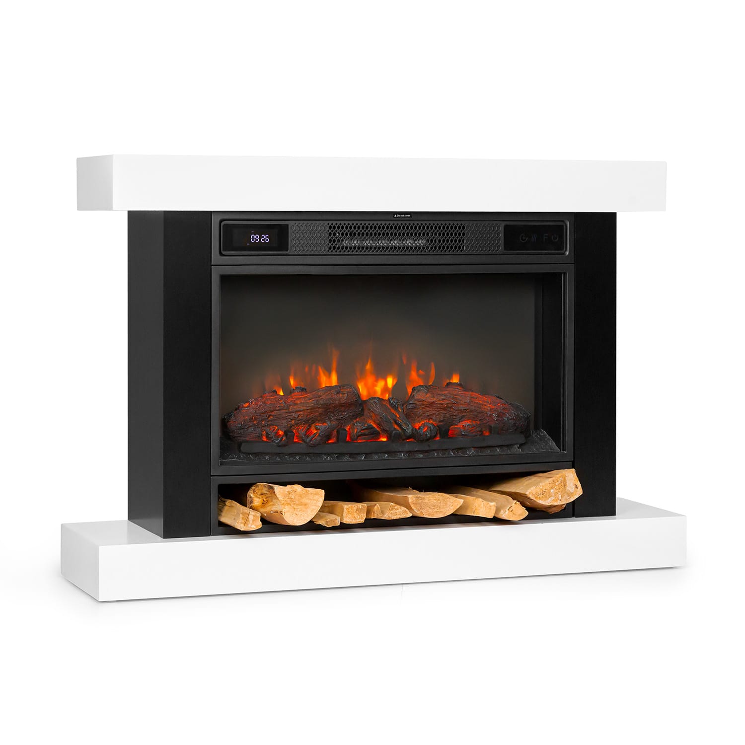 Klarstein Vulsini Hideaway, električni kamin, 1900 W, LED tehnologija, daljinski upravljač, bijeli