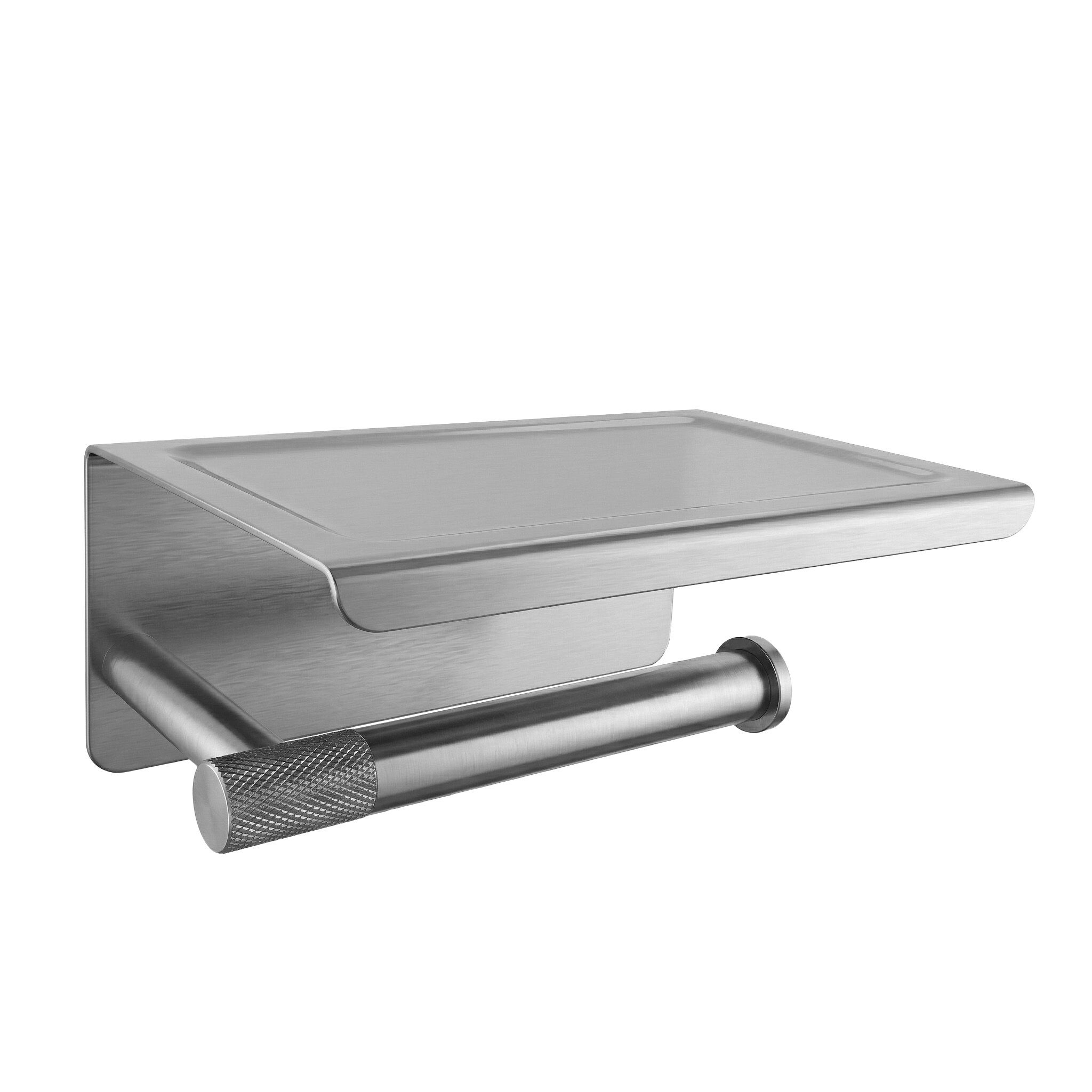 Držač toaletnog papira s policom 6613 Modern Nickel Brush