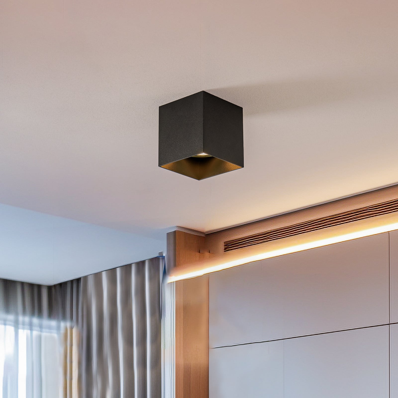 Downlight Cobble kvadratnog oblika, crna