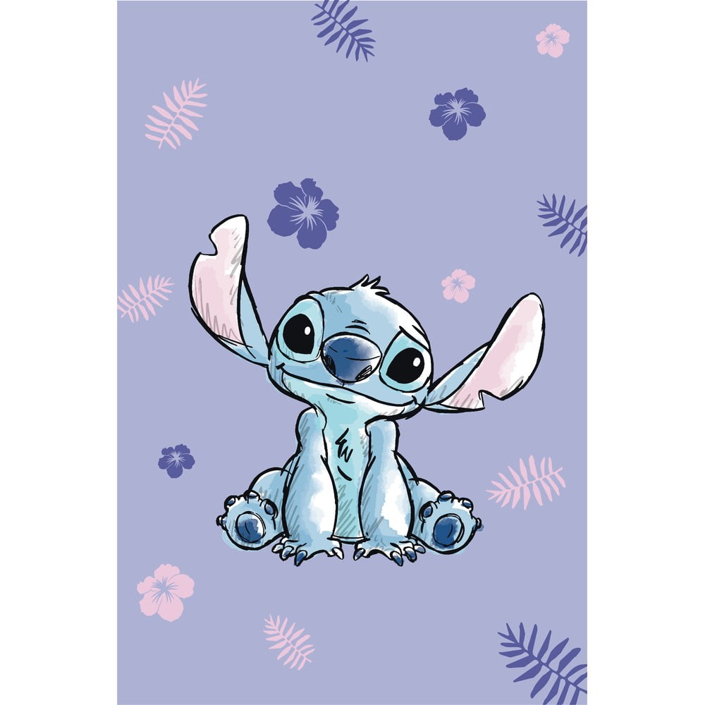 Ljubičasta deka za bebe od mikroflanela 100x150 cm Lilo and Stitch – Jerry Fabrics
