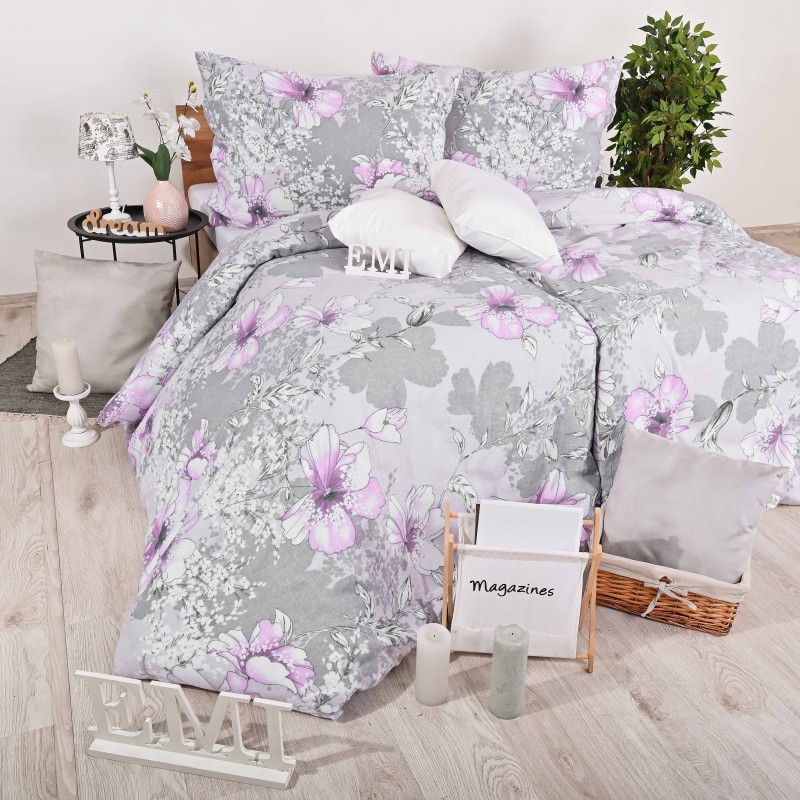 Flanelasta posteljina Violet EMI, Standardni krevet za jednu osobu uključuje 1x 140x200 + 1x 70x90
